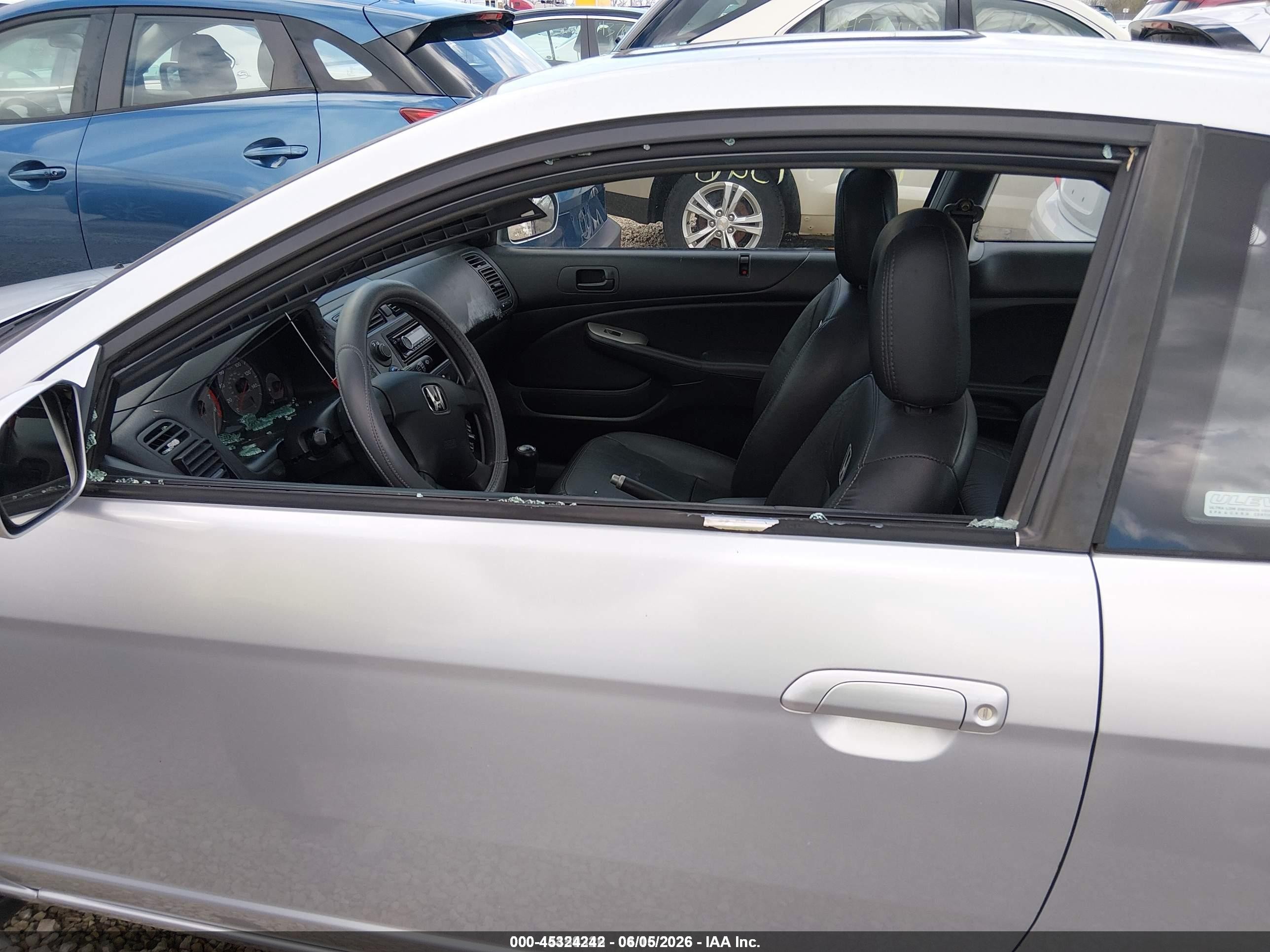 2002 Honda Civic Ex Silver vin: 1HGEM219X2L038566