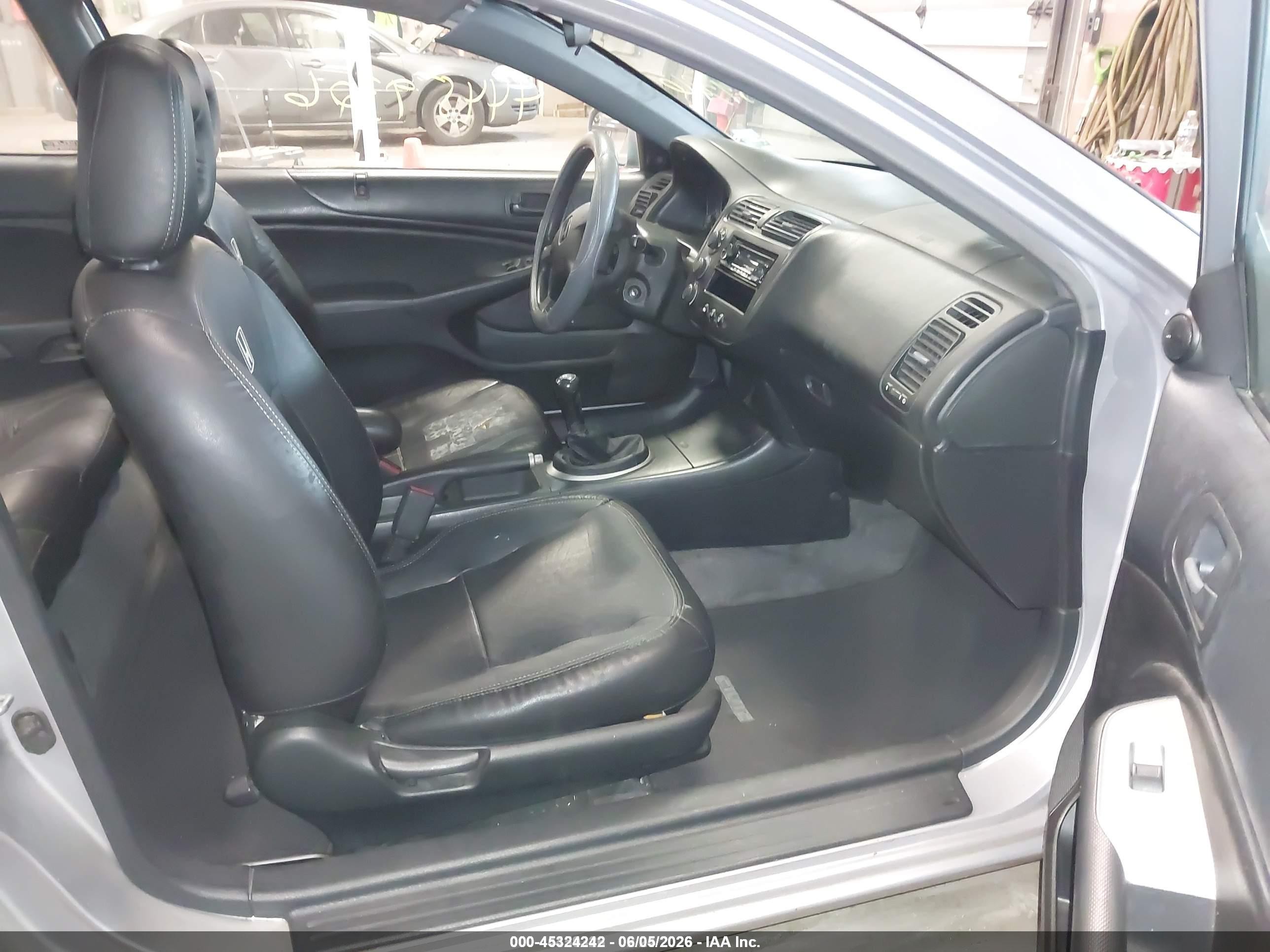 2002 Honda Civic Ex Silver vin: 1HGEM219X2L038566
