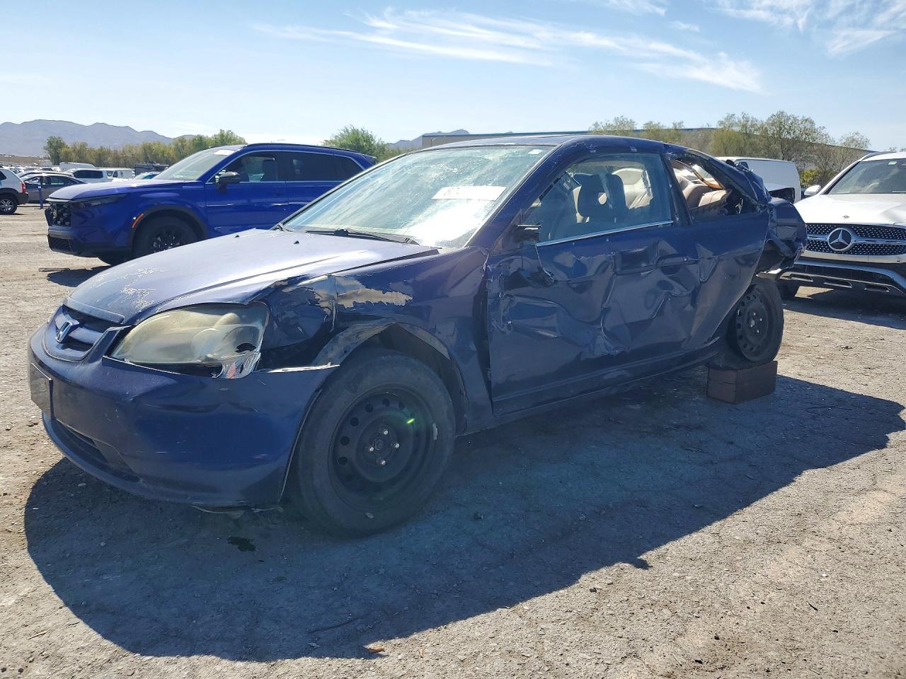 2002 Honda Civic Ex Blue vin: 1HGEM219X2L047705