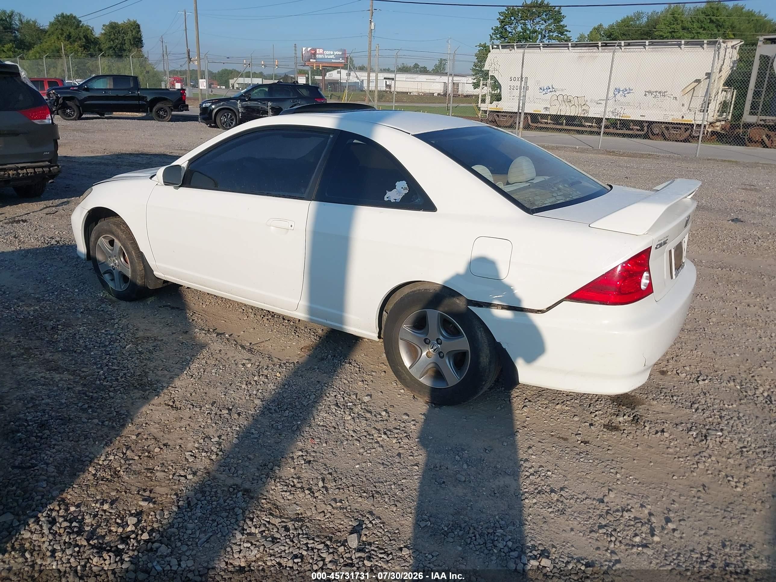 2004 Honda Civic Ex White vin: 1HGEM22014L007760