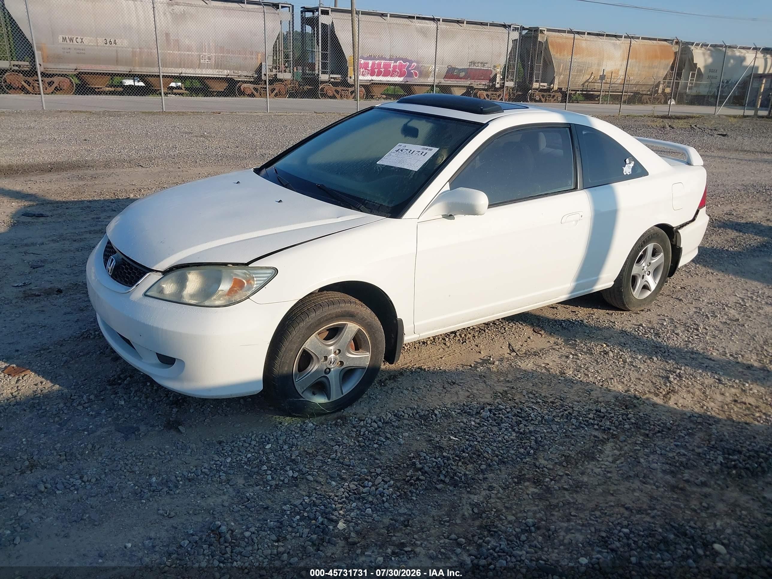 2004 Honda Civic Ex White vin: 1HGEM22014L007760