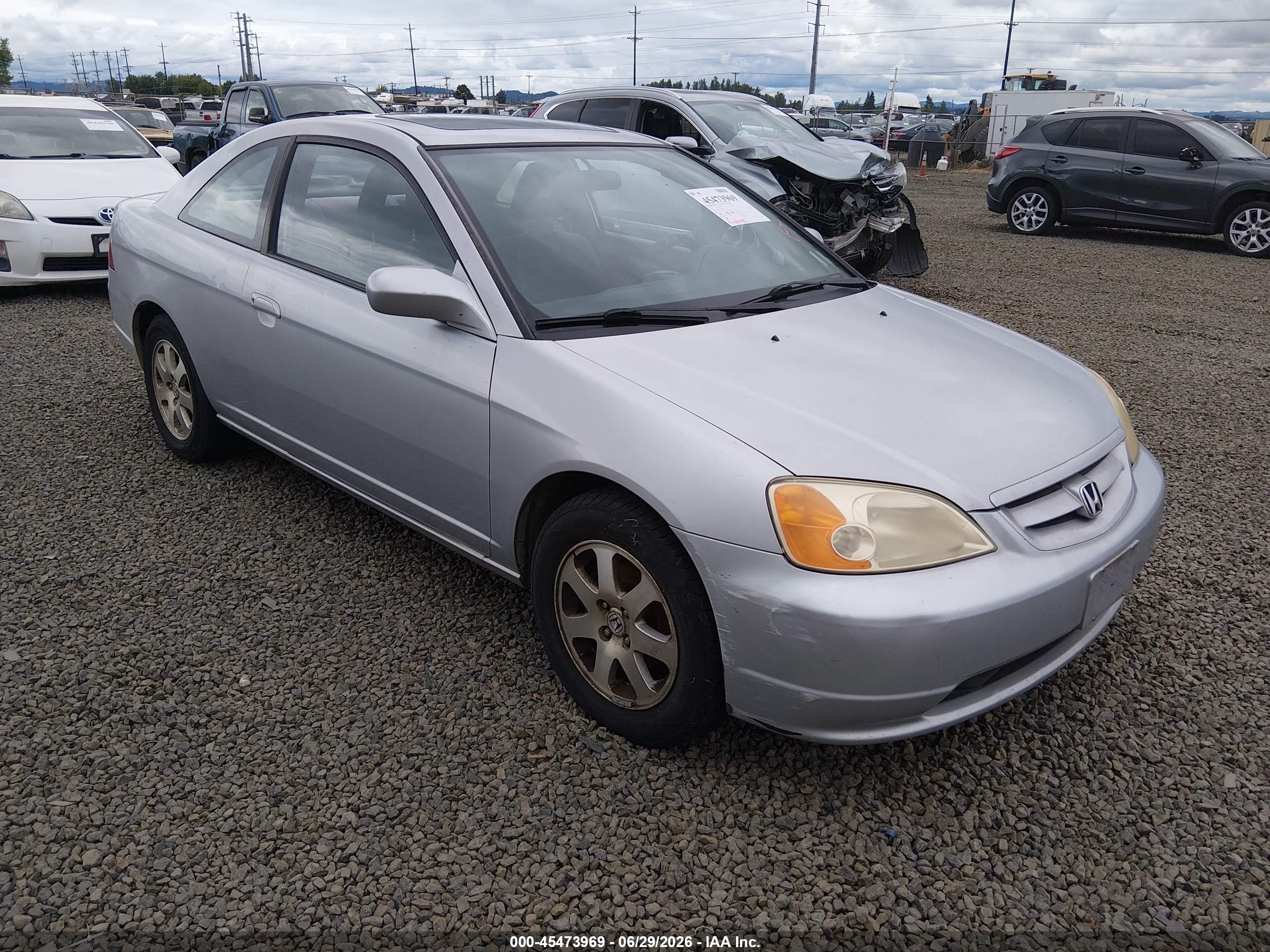 2003 Honda Civic Ex Silver vin: 1HGEM22023L062491