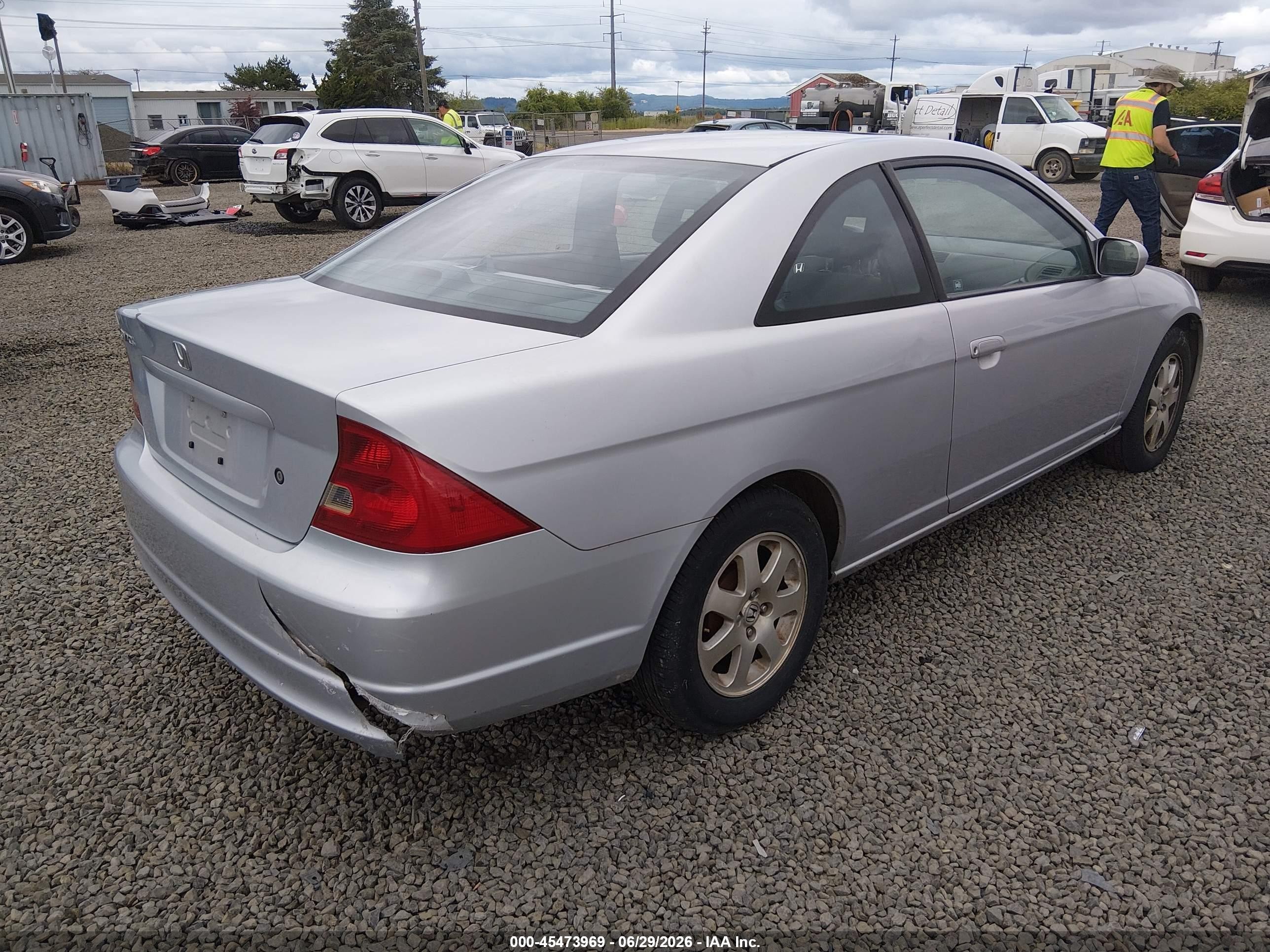 2003 Honda Civic Ex Silver vin: 1HGEM22023L062491