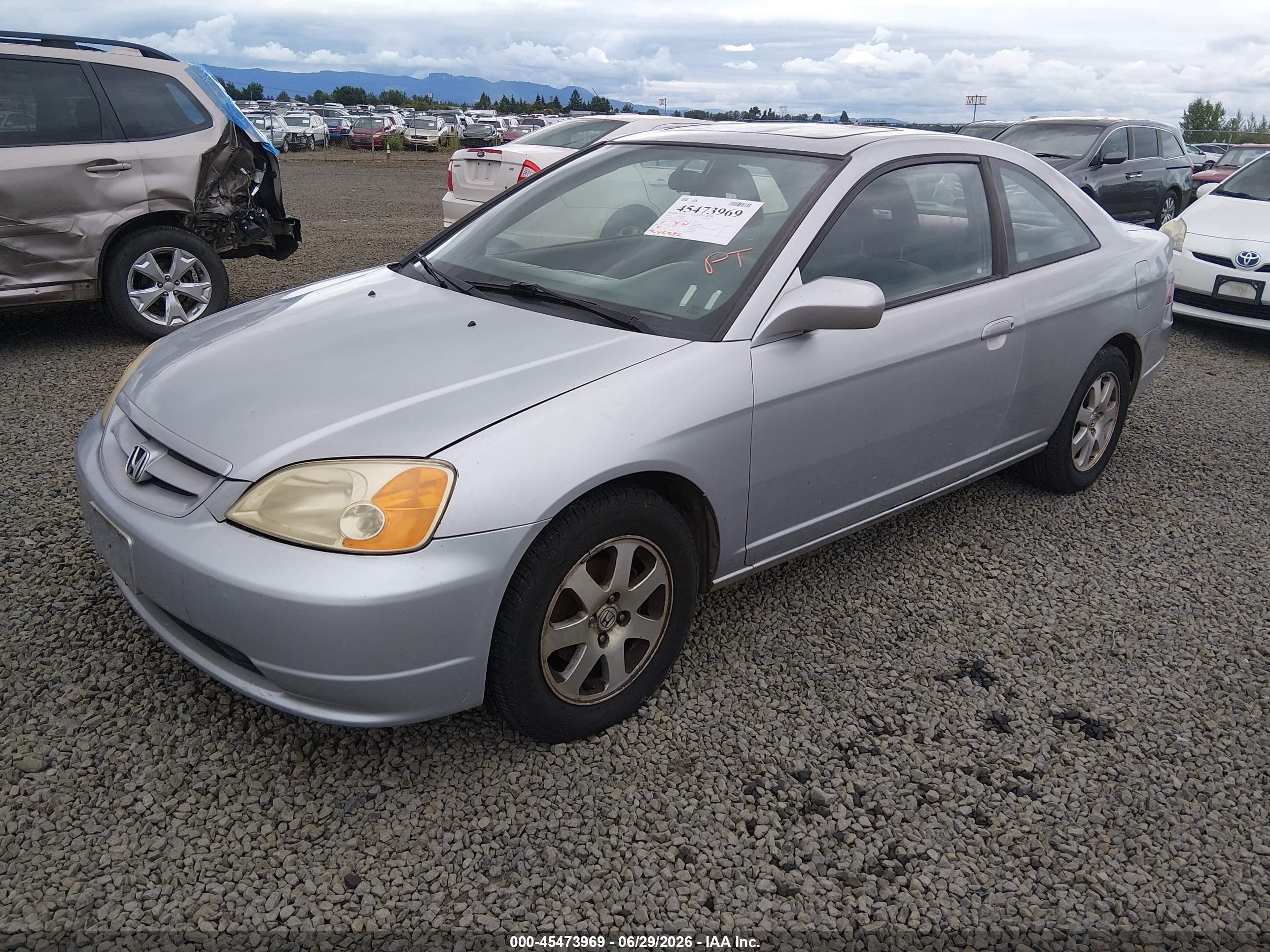 2003 Honda Civic Ex Silver vin: 1HGEM22023L062491