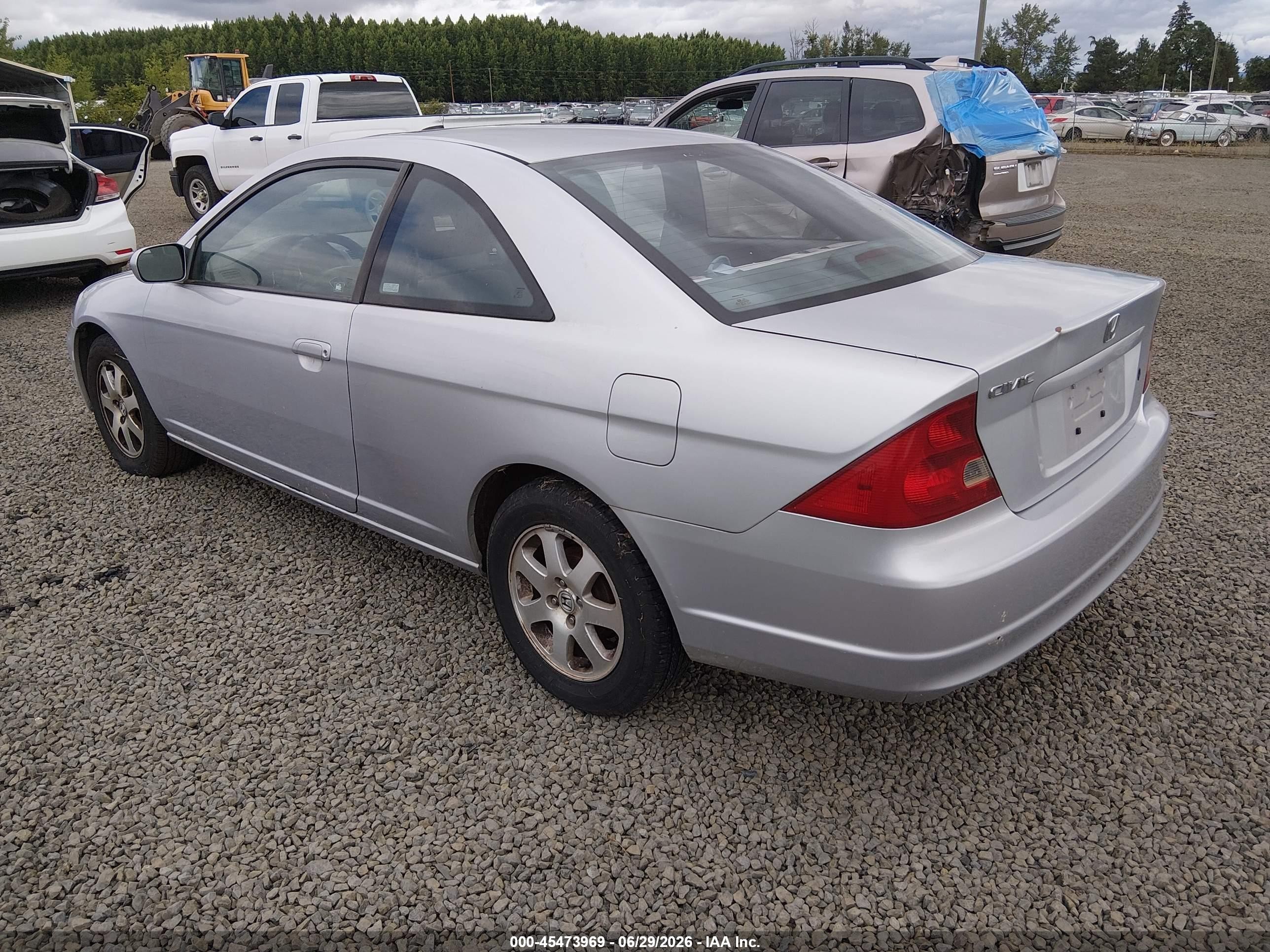 2003 Honda Civic Ex Silver vin: 1HGEM22023L062491