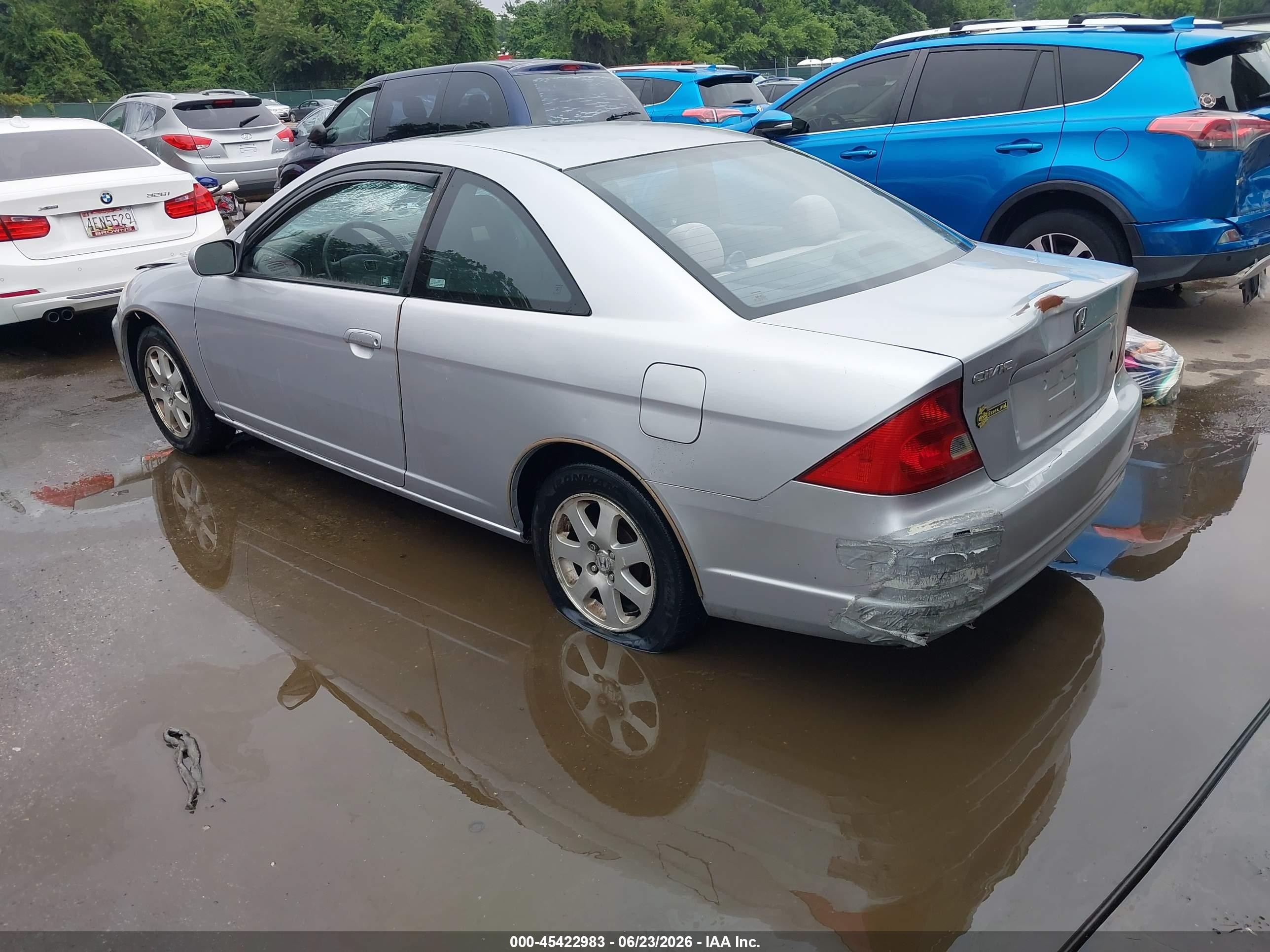 2003 Honda Civic Ex Silver vin: 1HGEM22023L085284