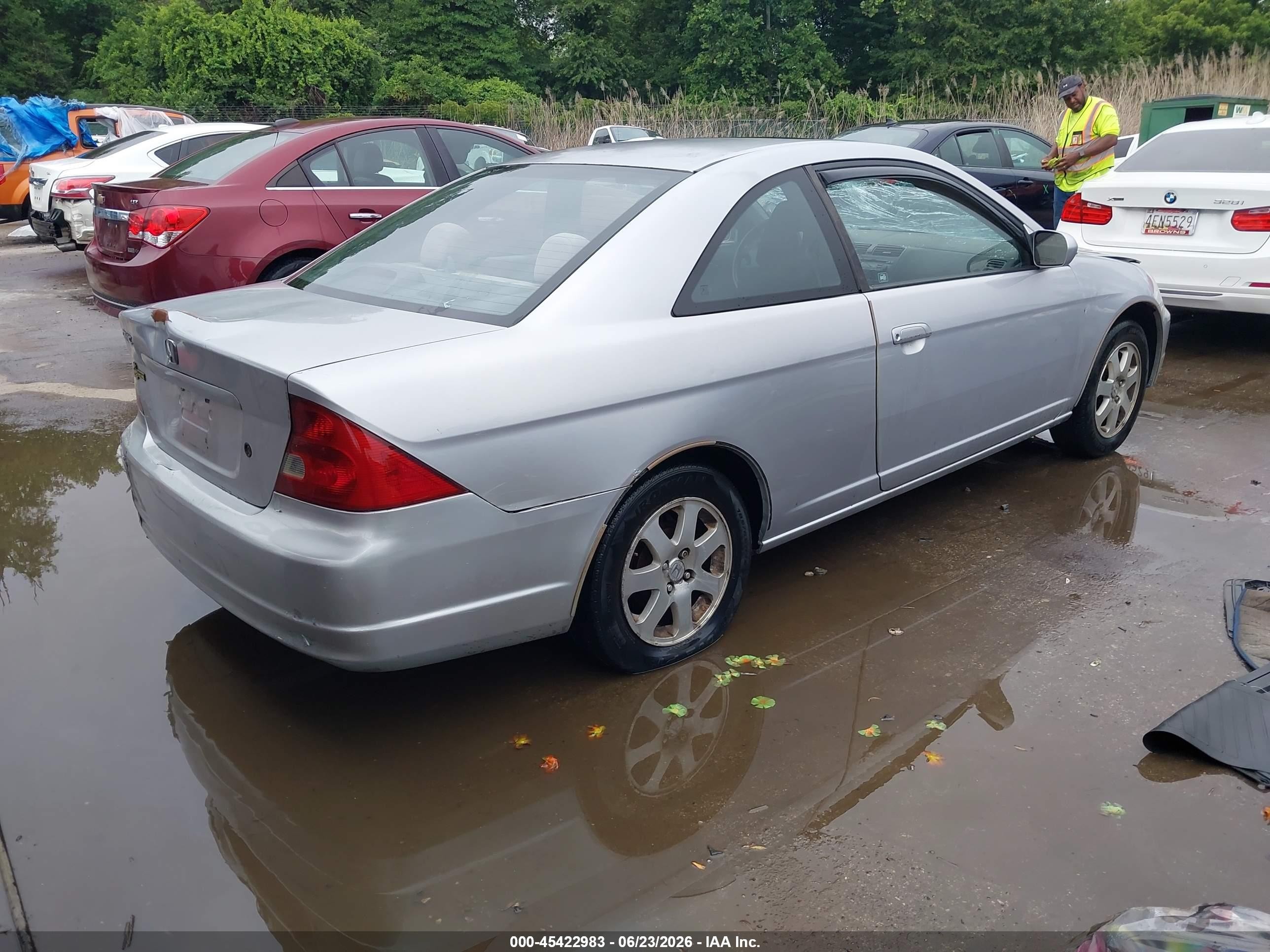 2003 Honda Civic Ex Silver vin: 1HGEM22023L085284