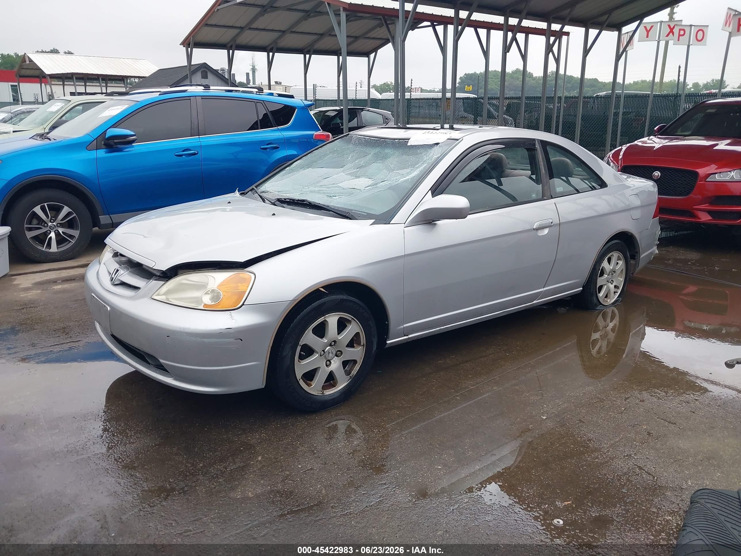 2003 Honda Civic Ex Silver vin: 1HGEM22023L085284