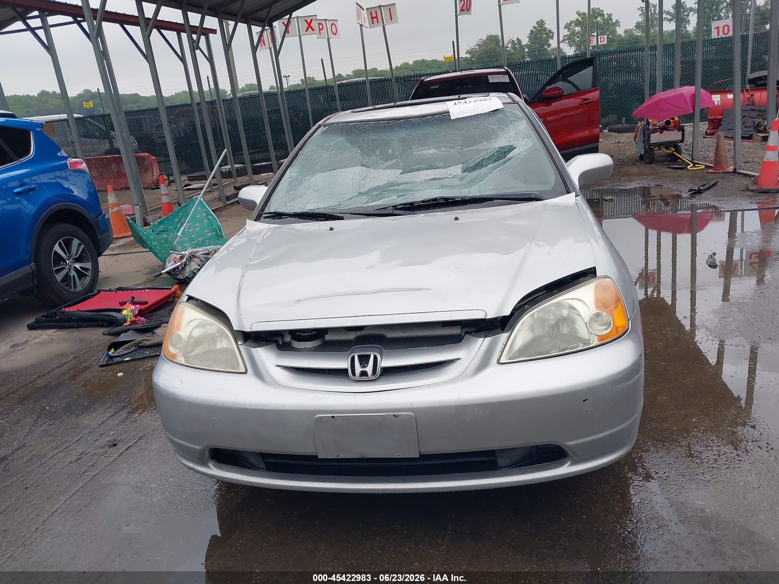 2003 Honda Civic Ex Silver vin: 1HGEM22023L085284
