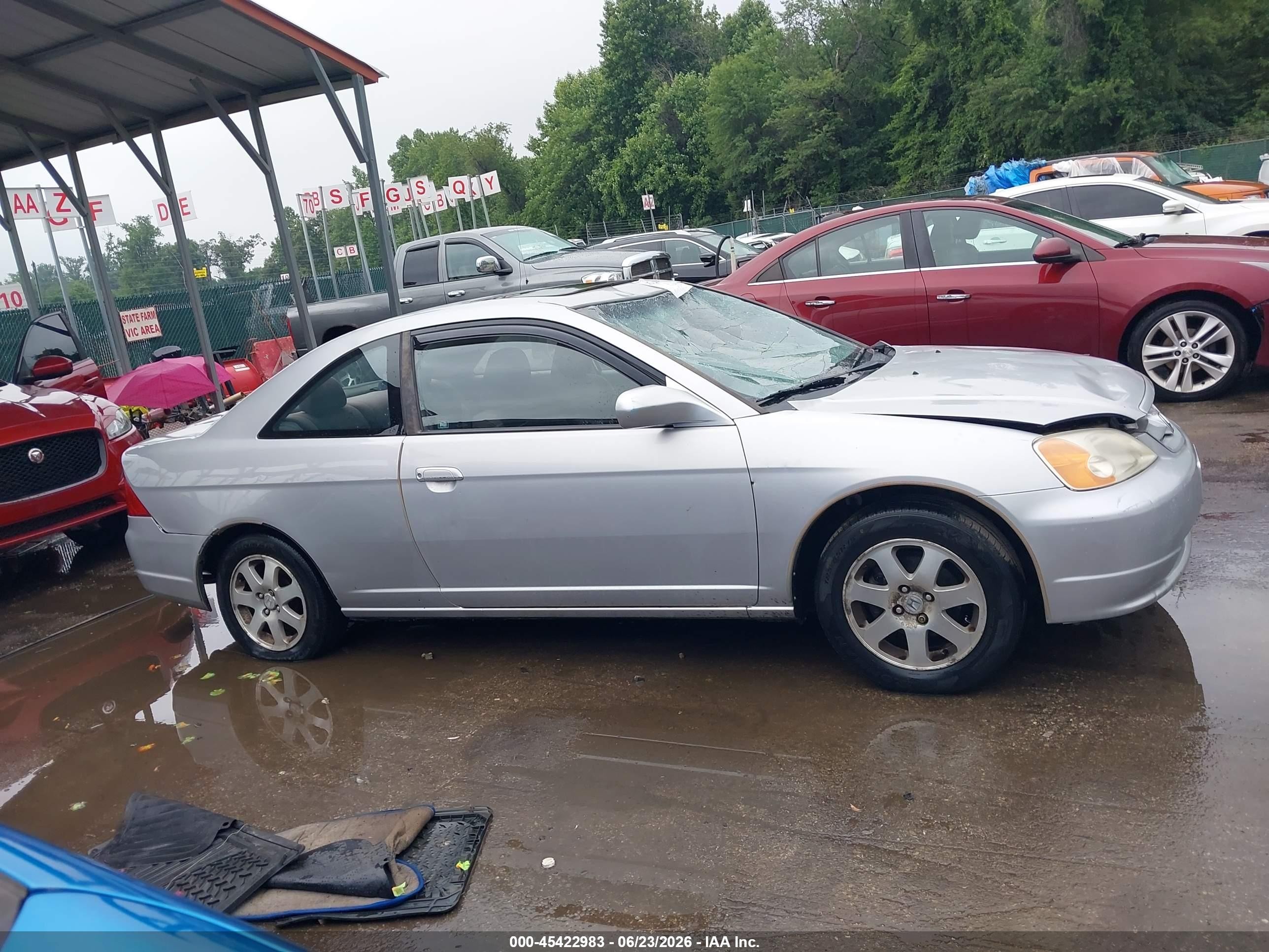 2003 Honda Civic Ex Silver vin: 1HGEM22023L085284