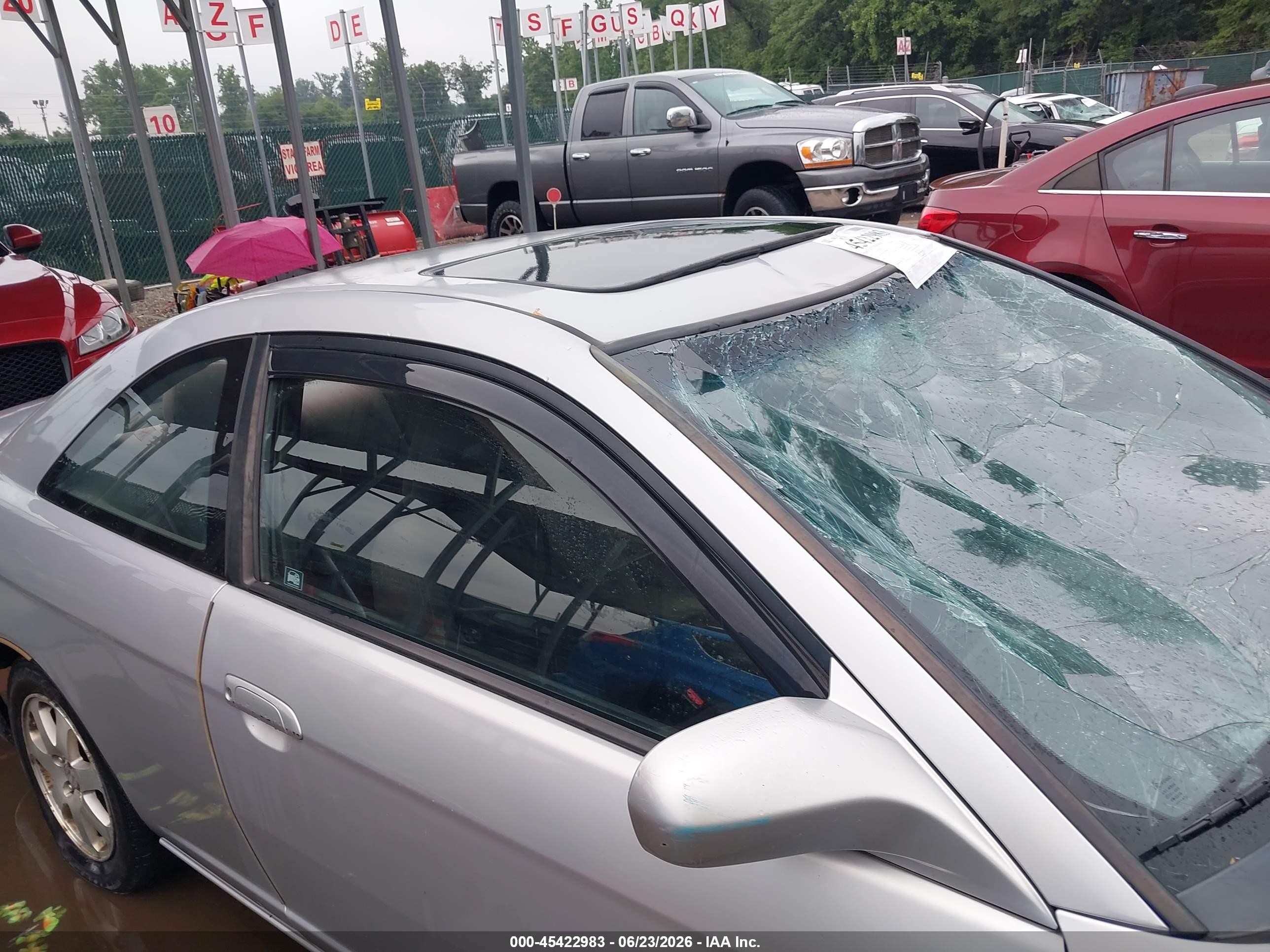 2003 Honda Civic Ex Silver vin: 1HGEM22023L085284