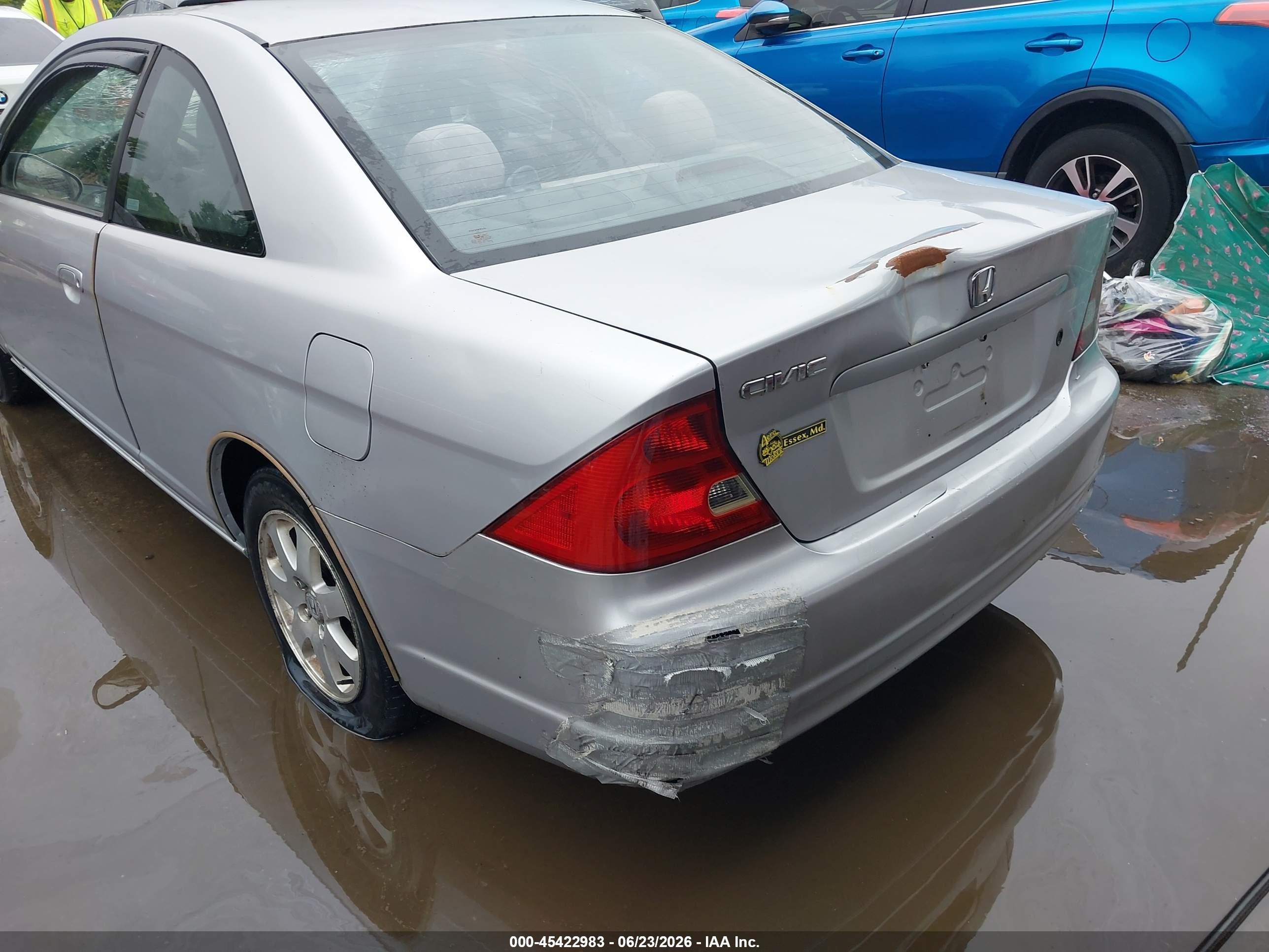 2003 Honda Civic Ex Silver vin: 1HGEM22023L085284