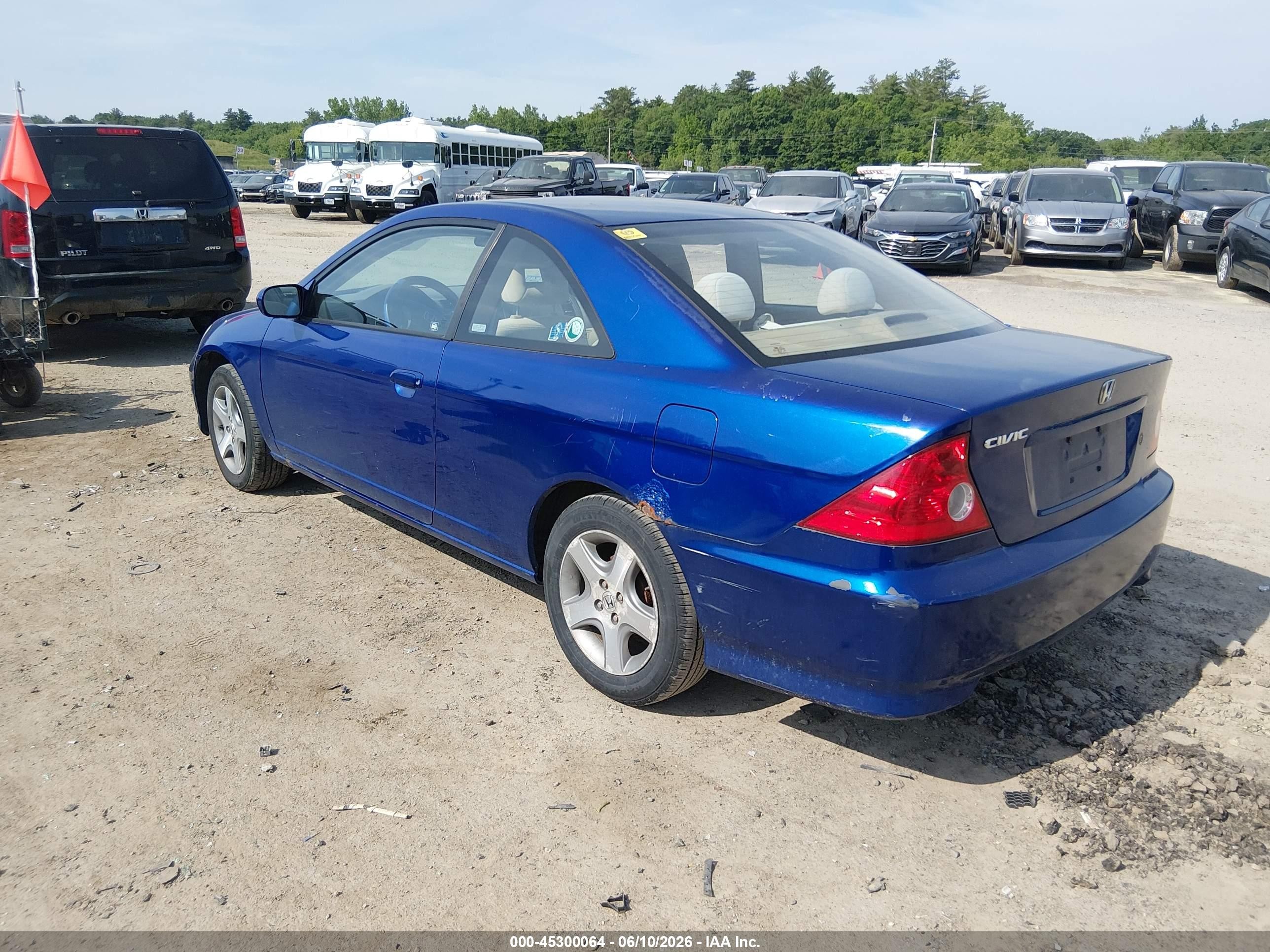 2004 Honda Civic Ex Blue vin: 1HGEM22024L079308
