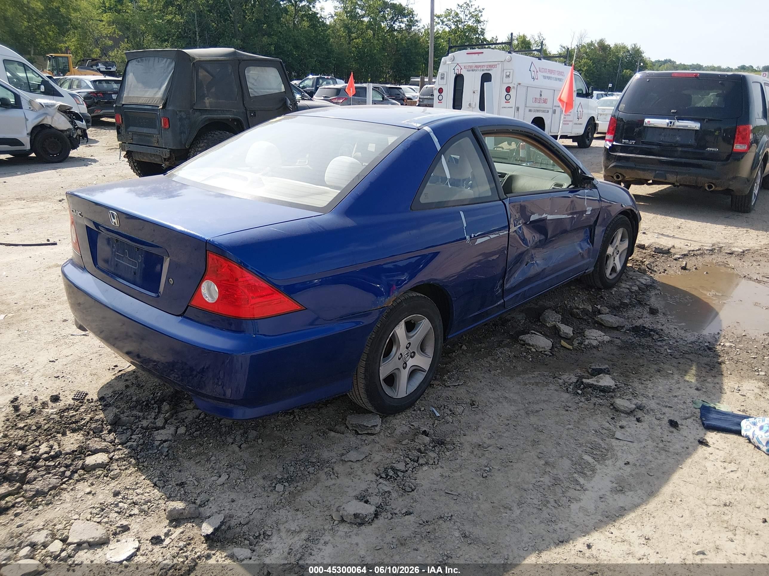2004 Honda Civic Ex Blue vin: 1HGEM22024L079308