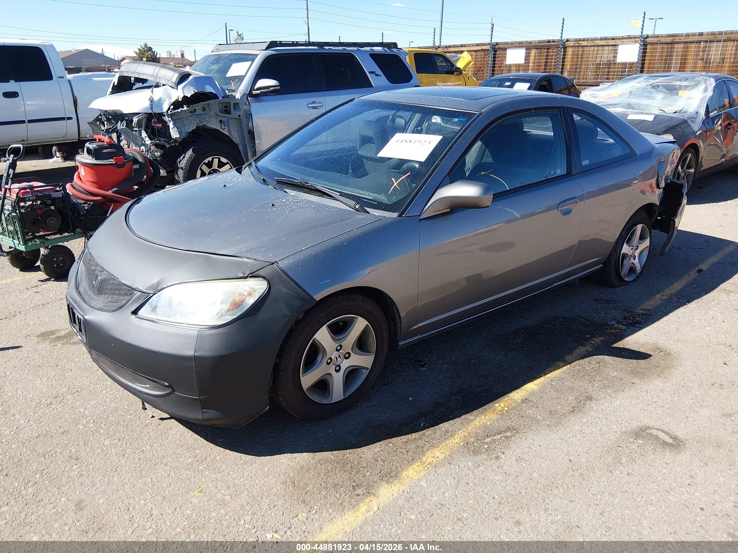 2004 Honda Civic Ex Gray vin: 1HGEM22044L007946