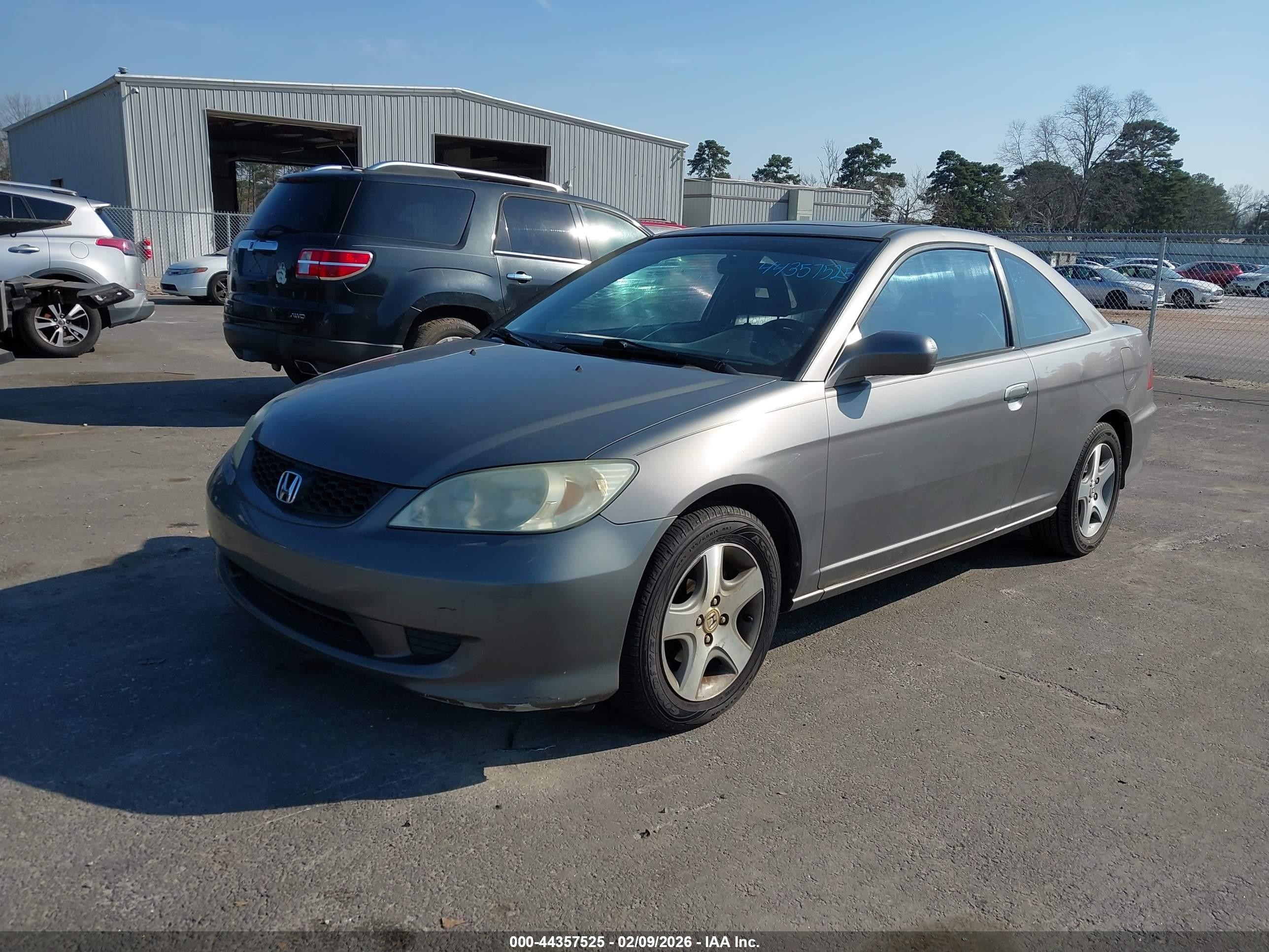 2005 Honda Civic Ex Gray vin: 1HGEM22045L049678