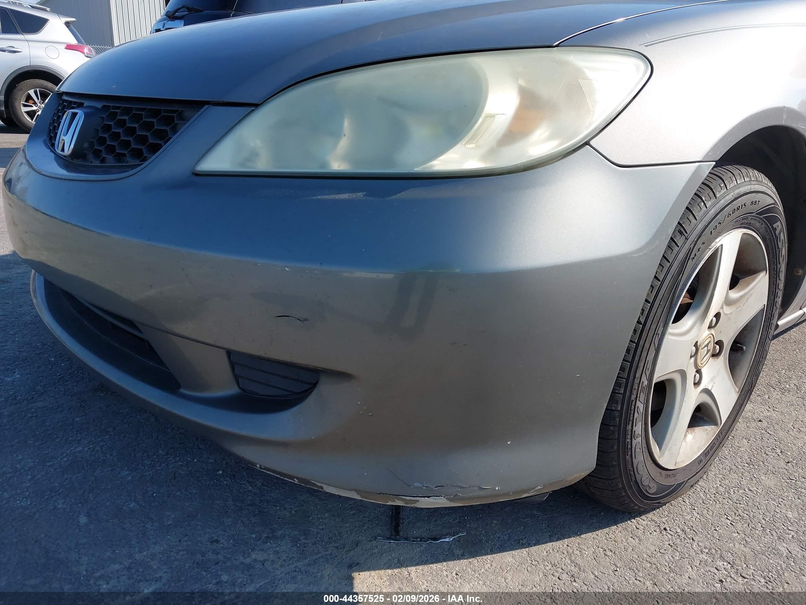 2005 Honda Civic Ex Gray vin: 1HGEM22045L049678