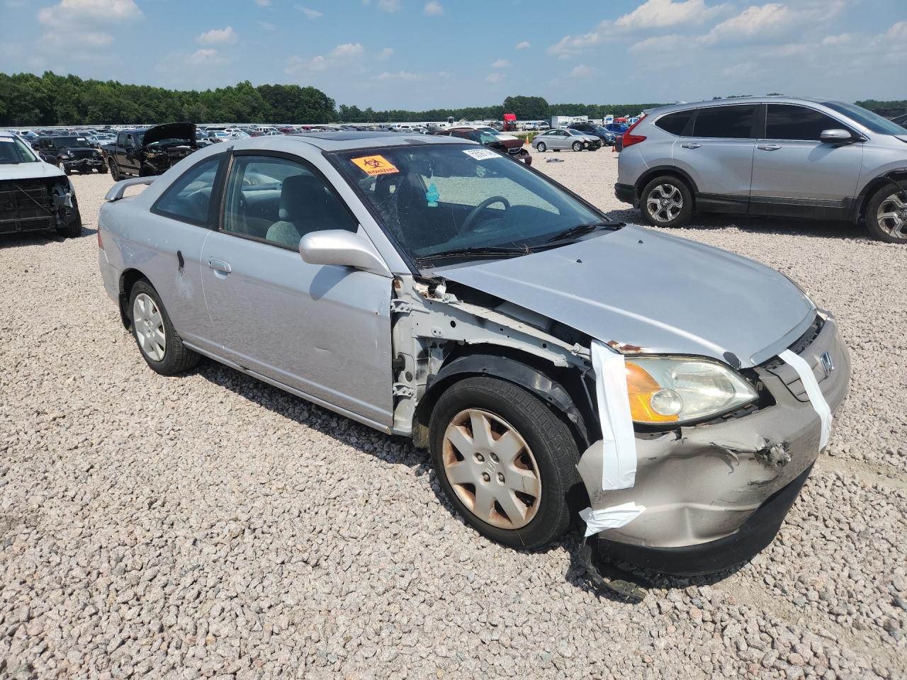 2002 Honda Civic Ex Gray vin: 1HGEM22072L080323