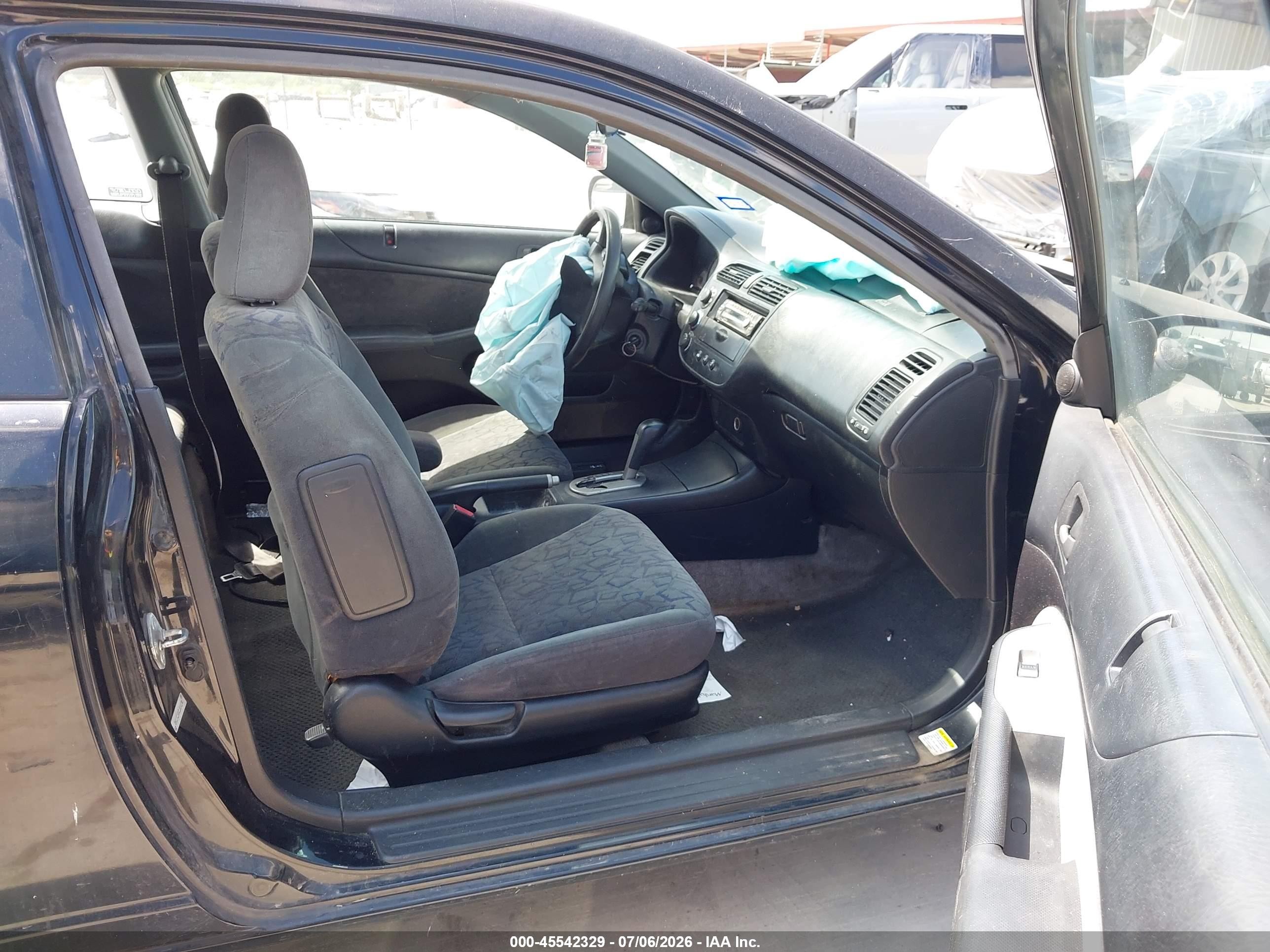 2002 Honda Civic Ex Black vin: 1HGEM220X2L084270
