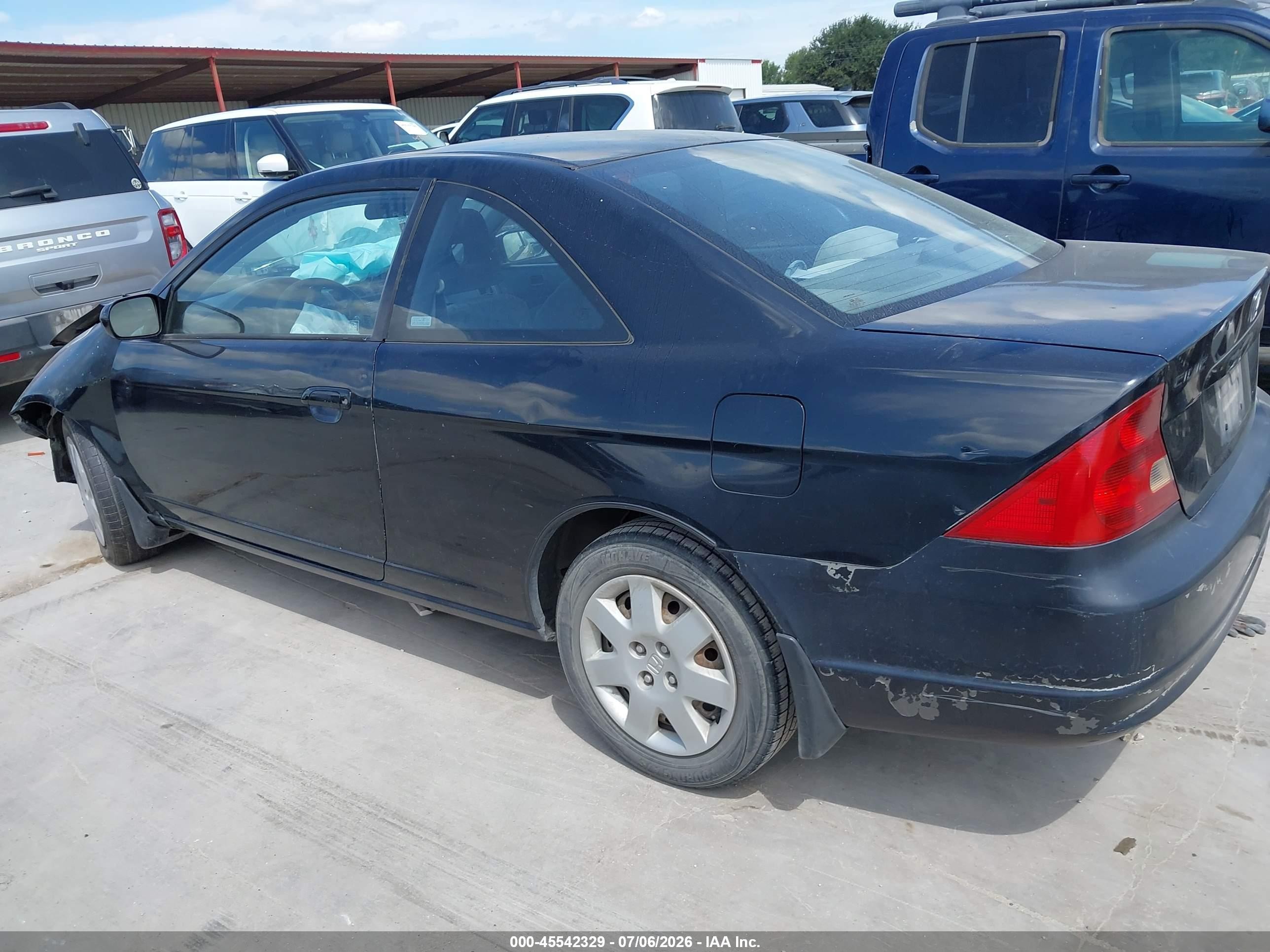 2002 Honda Civic Ex Black vin: 1HGEM220X2L084270