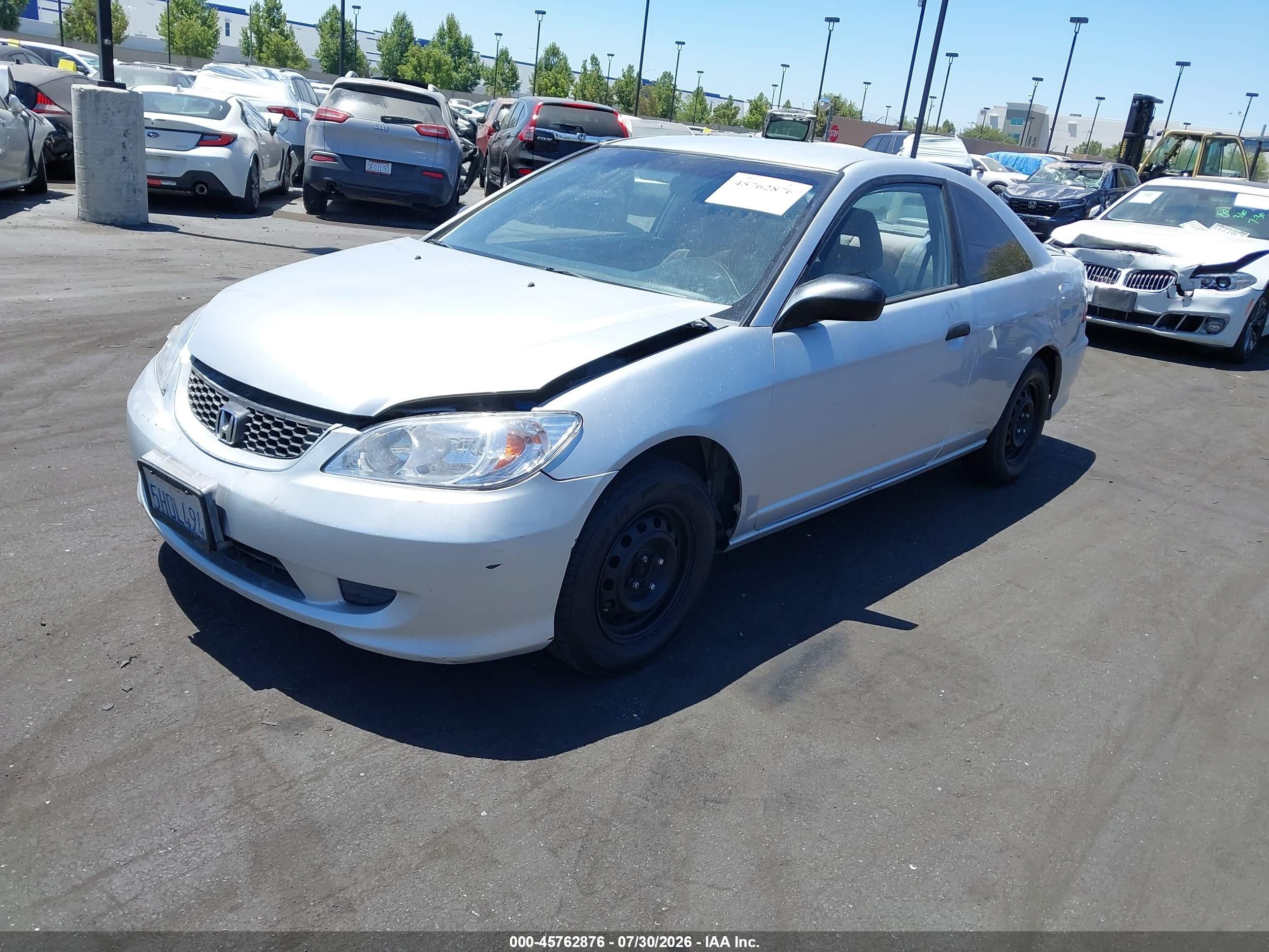2004 Honda Civic Vp Silver vin: 1HGEM22104L054075