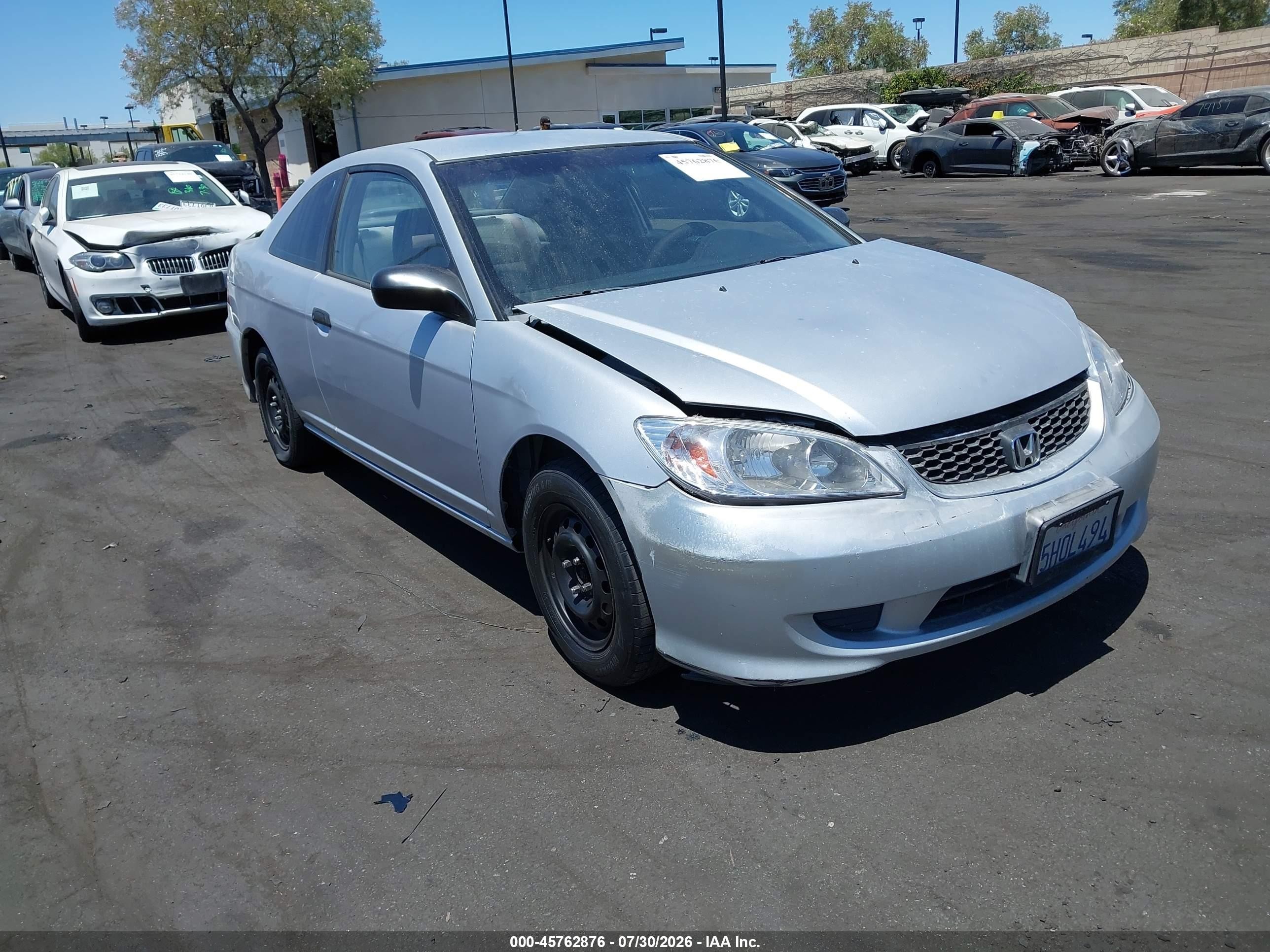 2004 Honda Civic Vp Silver vin: 1HGEM22104L054075