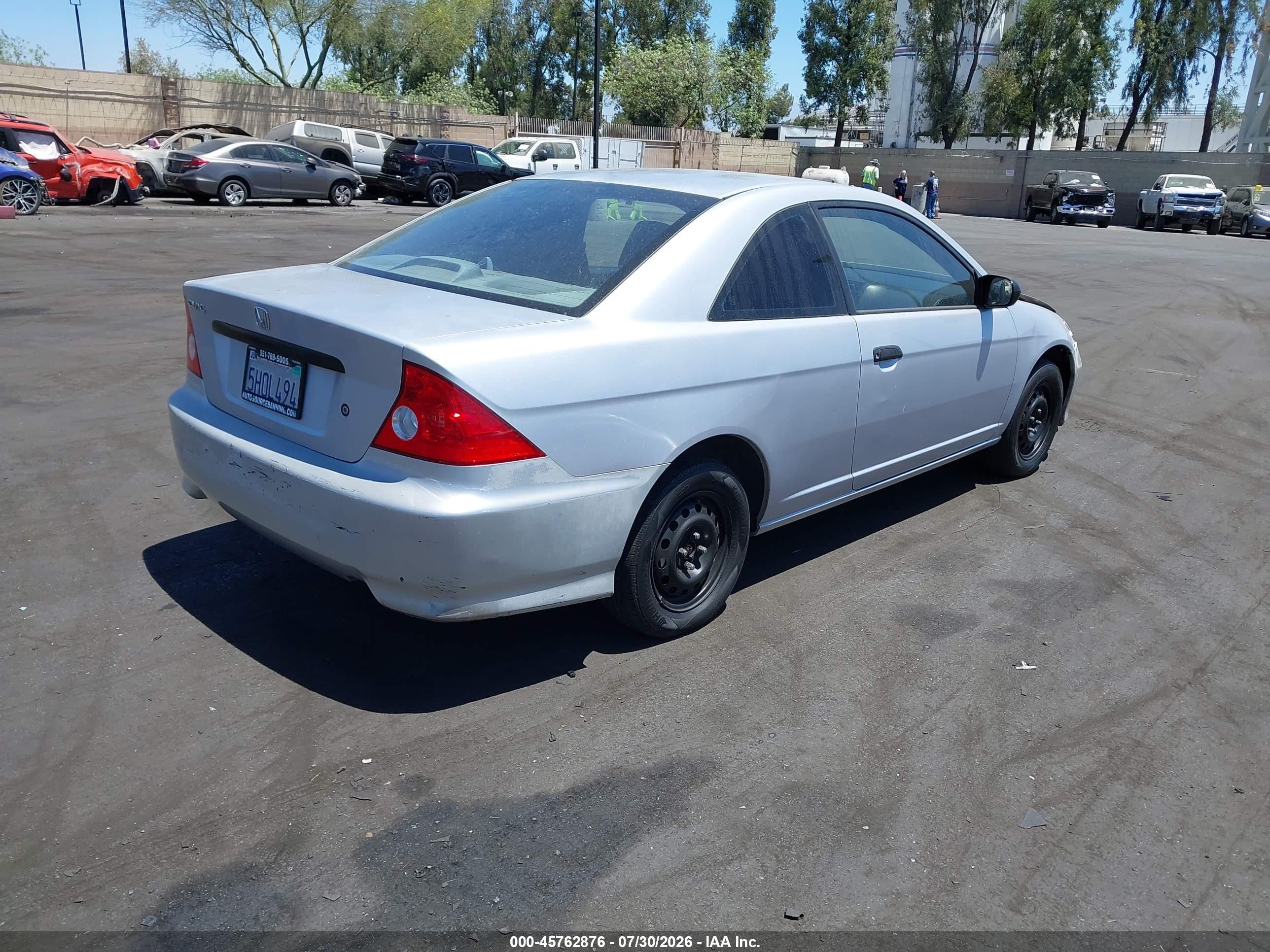2004 Honda Civic Vp Silver vin: 1HGEM22104L054075