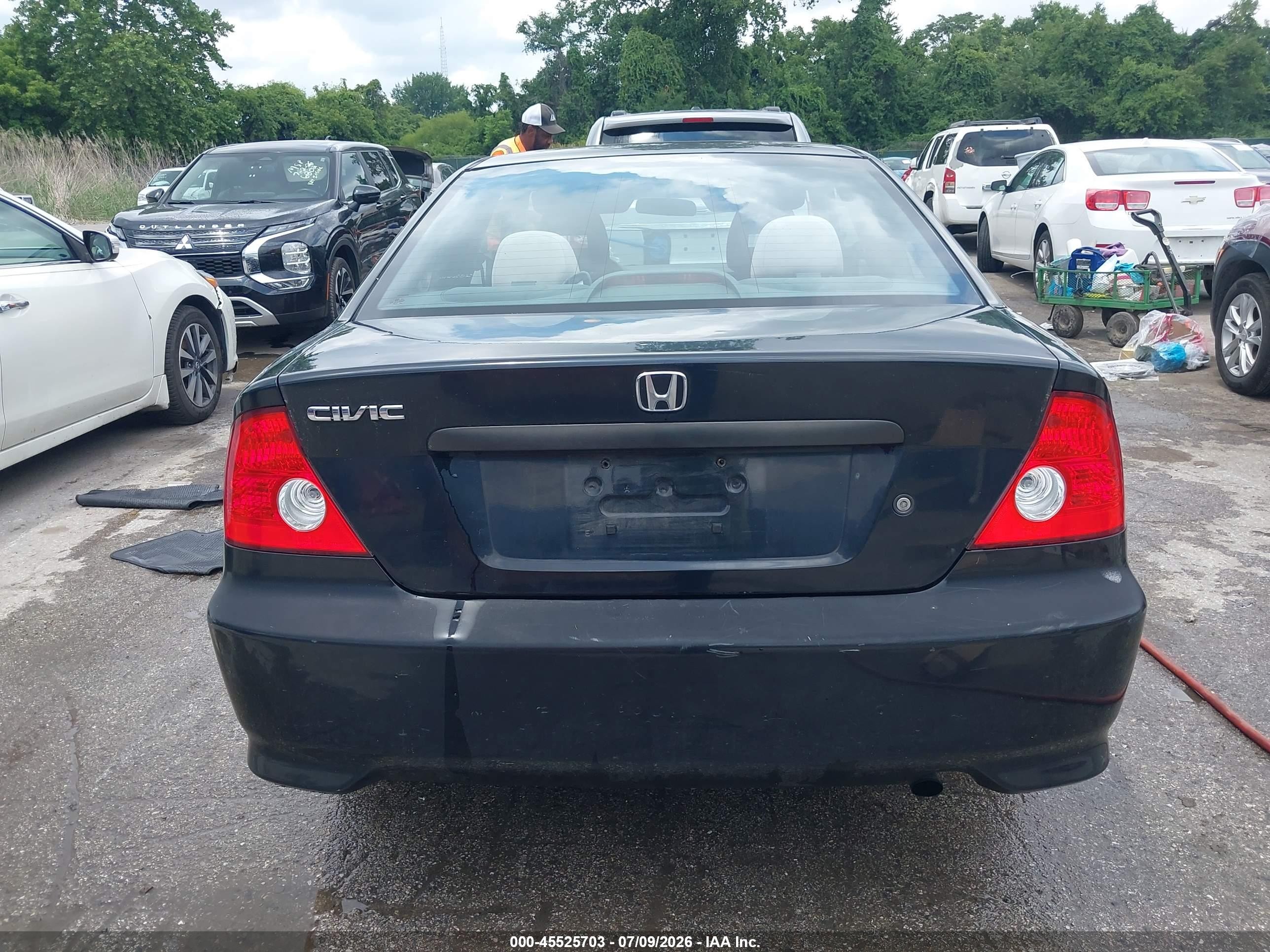 2005 Honda Civic Vp Black vin: 1HGEM22115L080234