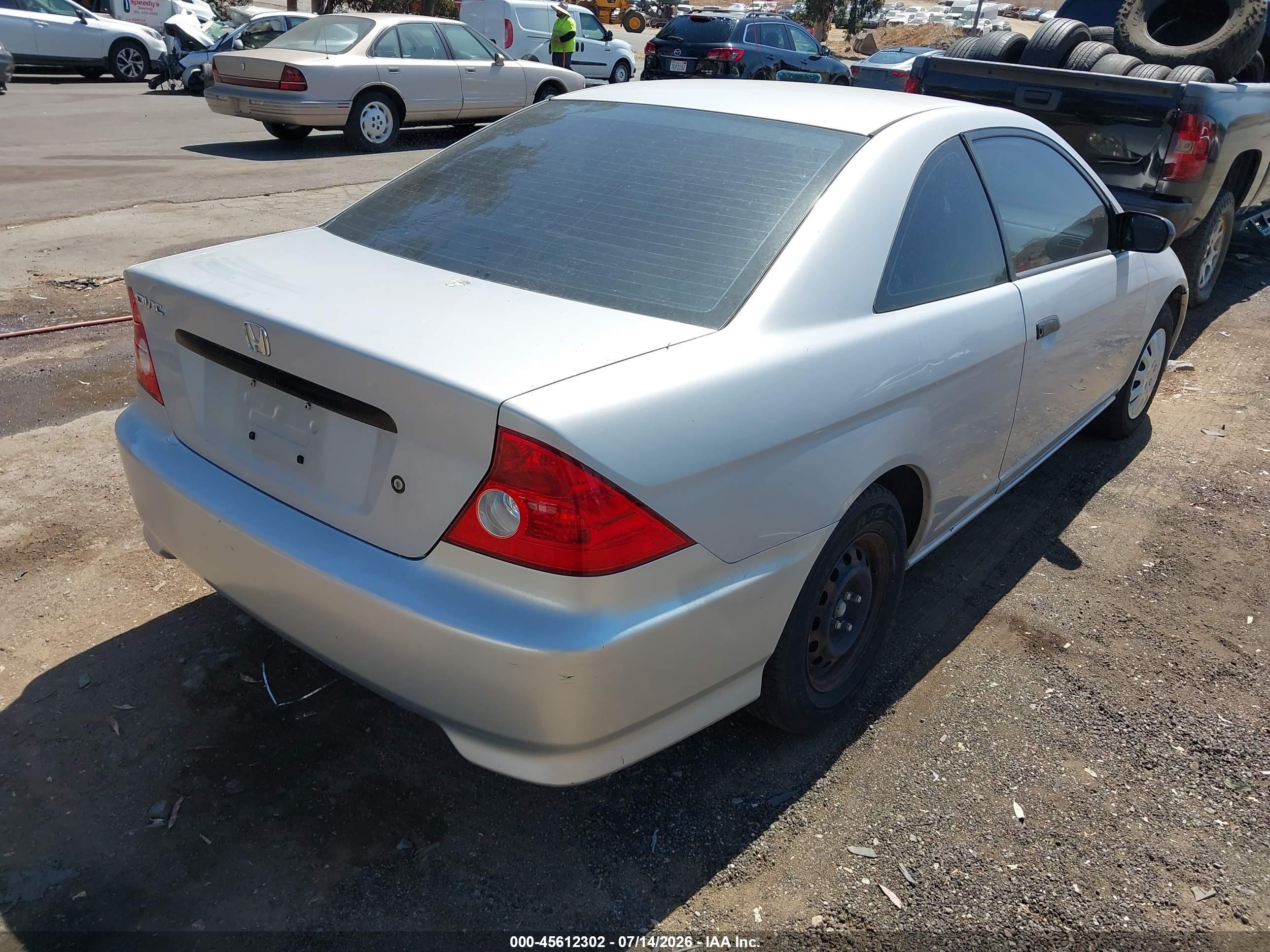 2004 Honda Civic Vp Серебряный vin: 1HGEM22124L060718