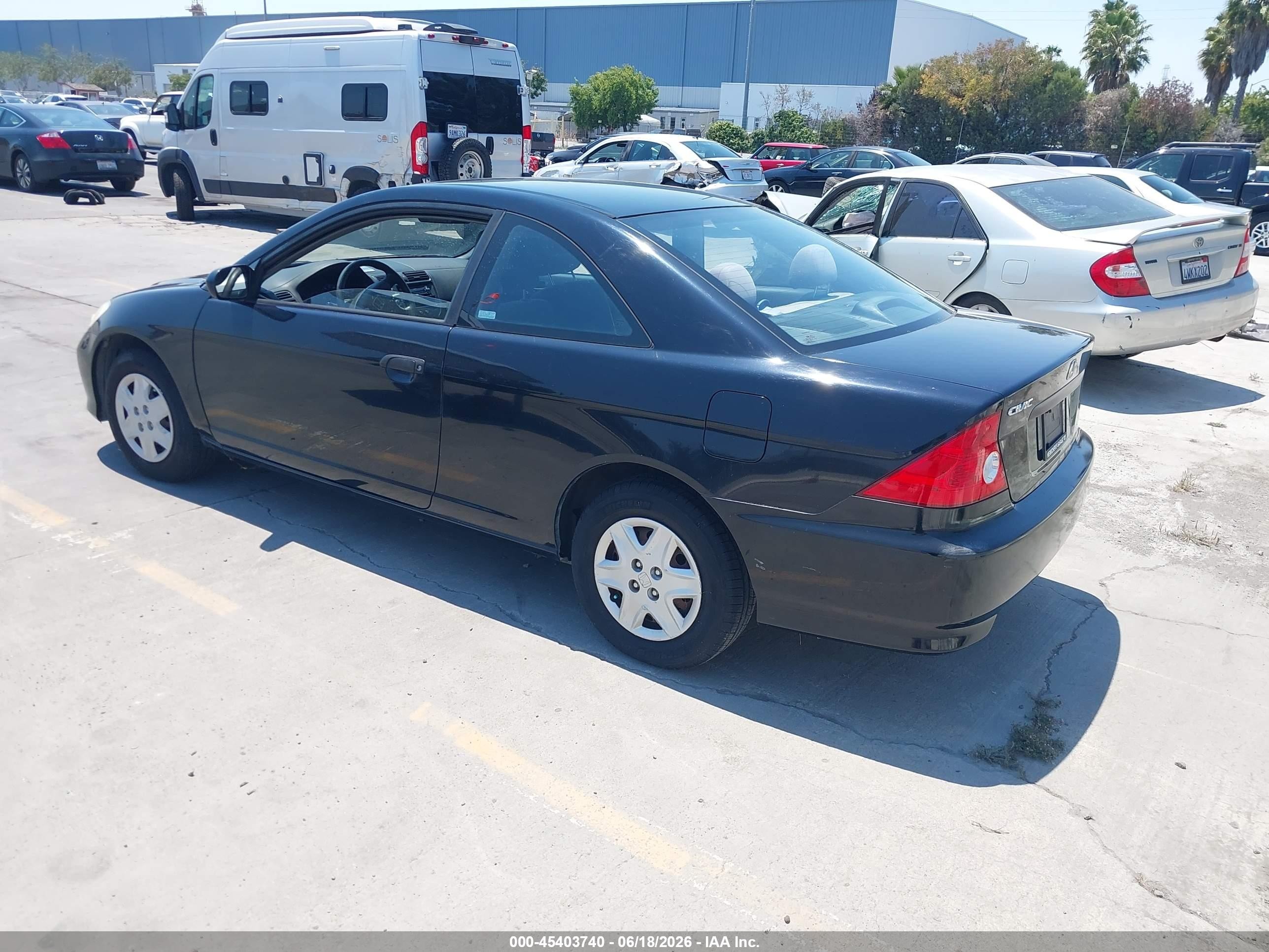 2004 Honda Civic Vp Черный vin: 1HGEM22144L008409