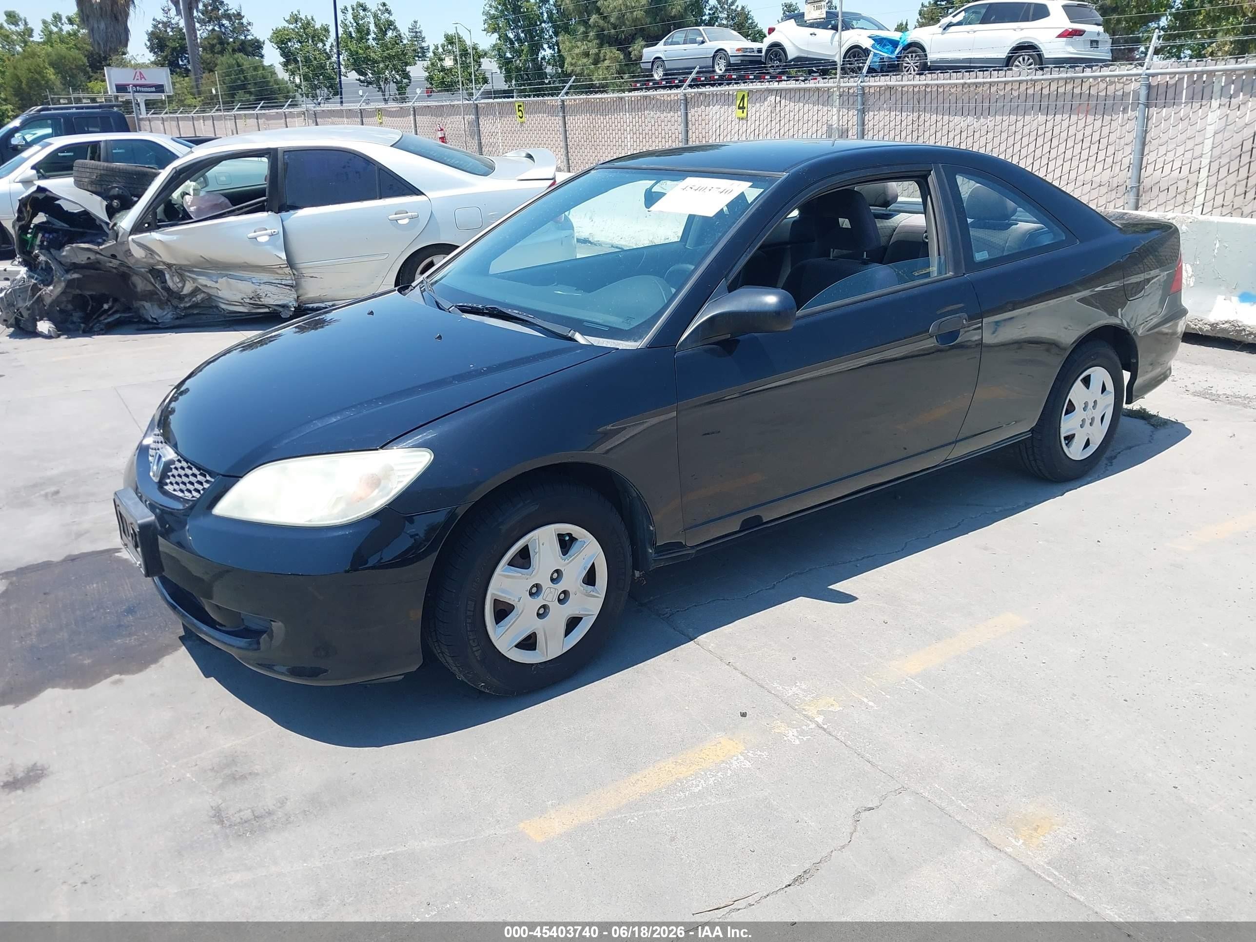 2004 Honda Civic Vp Черный vin: 1HGEM22144L008409