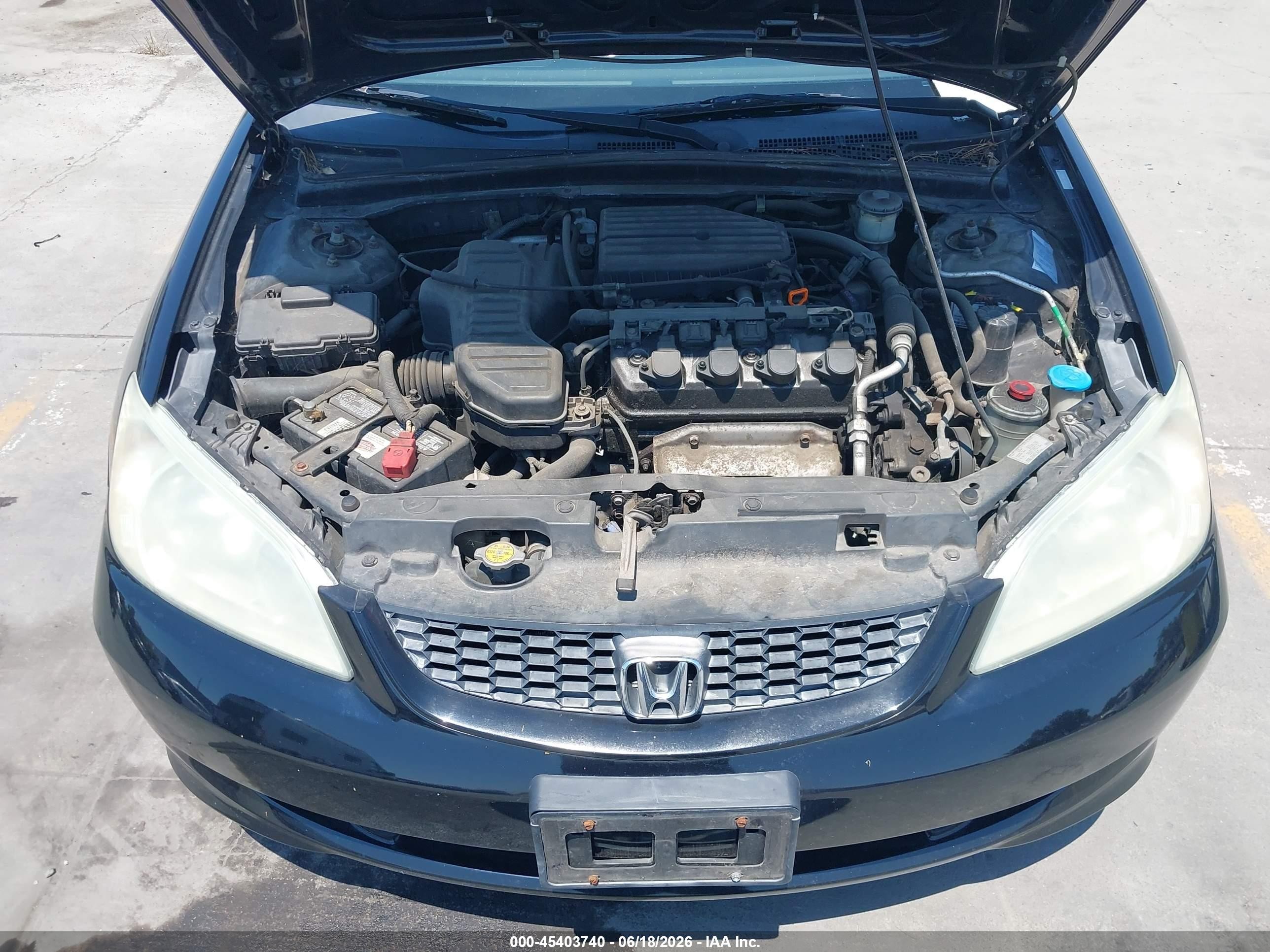 2004 Honda Civic Vp Черный vin: 1HGEM22144L008409