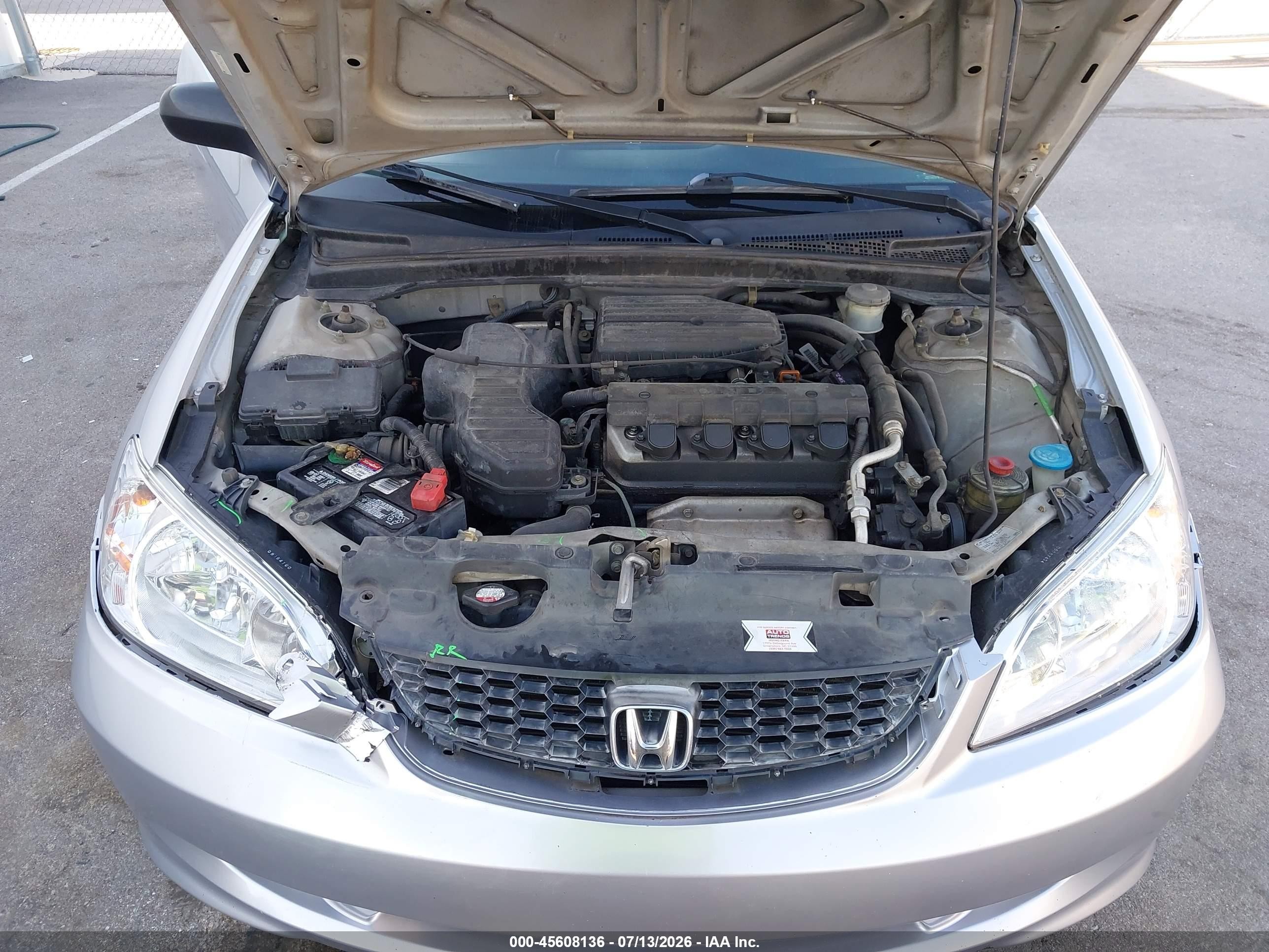 2004 Honda Civic Vp Silver vin: 1HGEM22164L040679