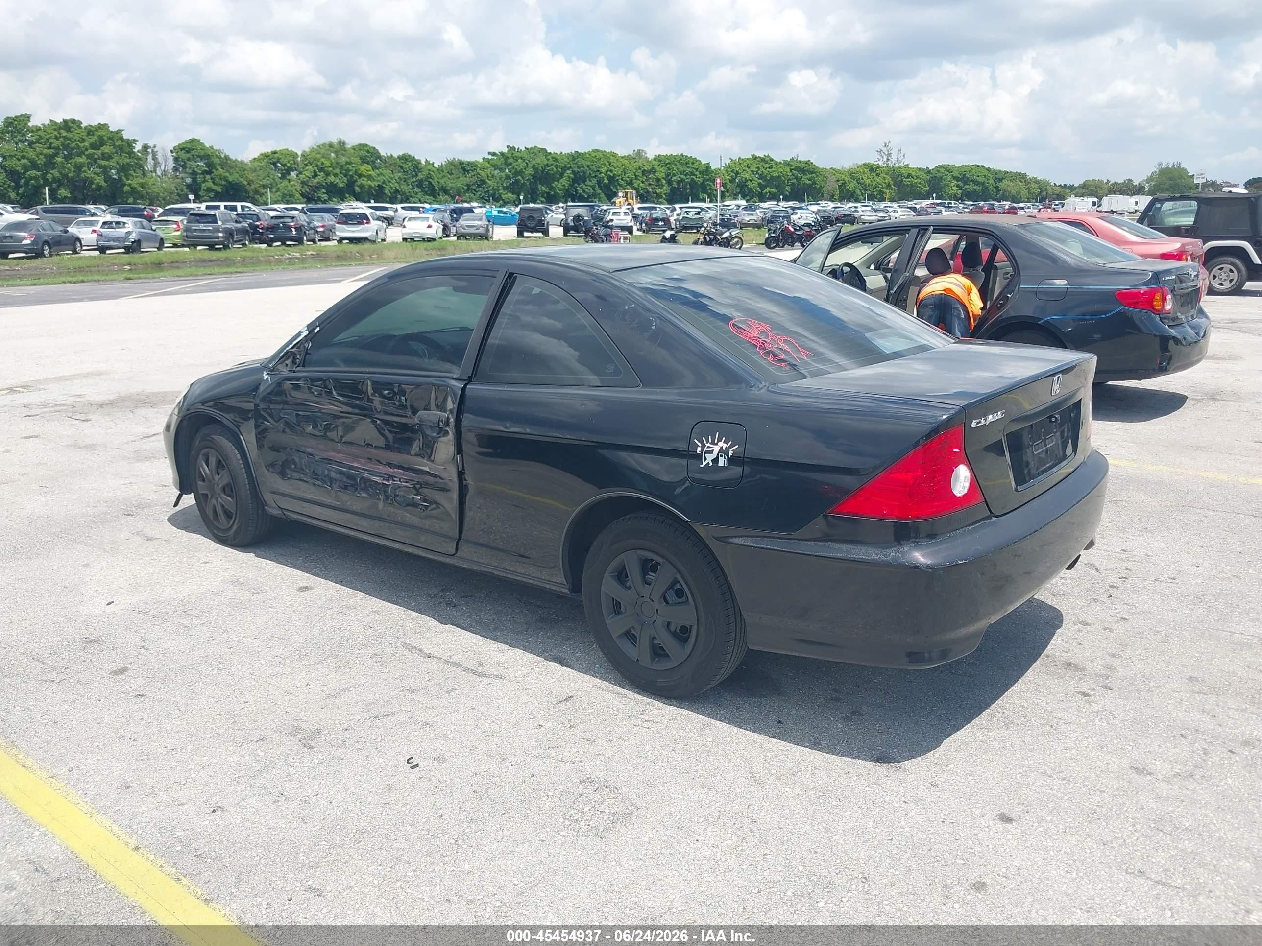 2004 Honda Civic Vp Черный vin: 1HGEM22184L008381