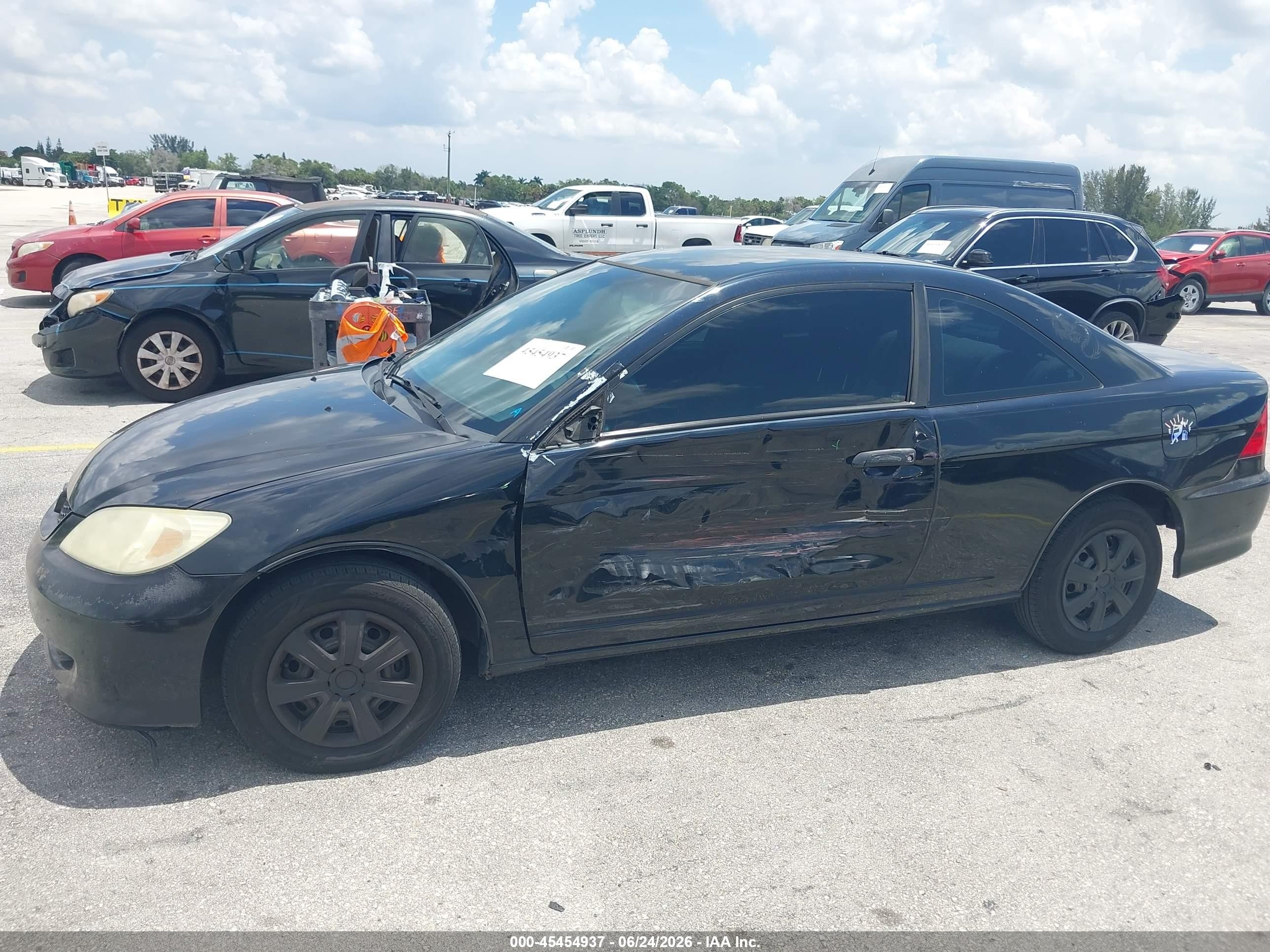 2004 Honda Civic Vp Черный vin: 1HGEM22184L008381