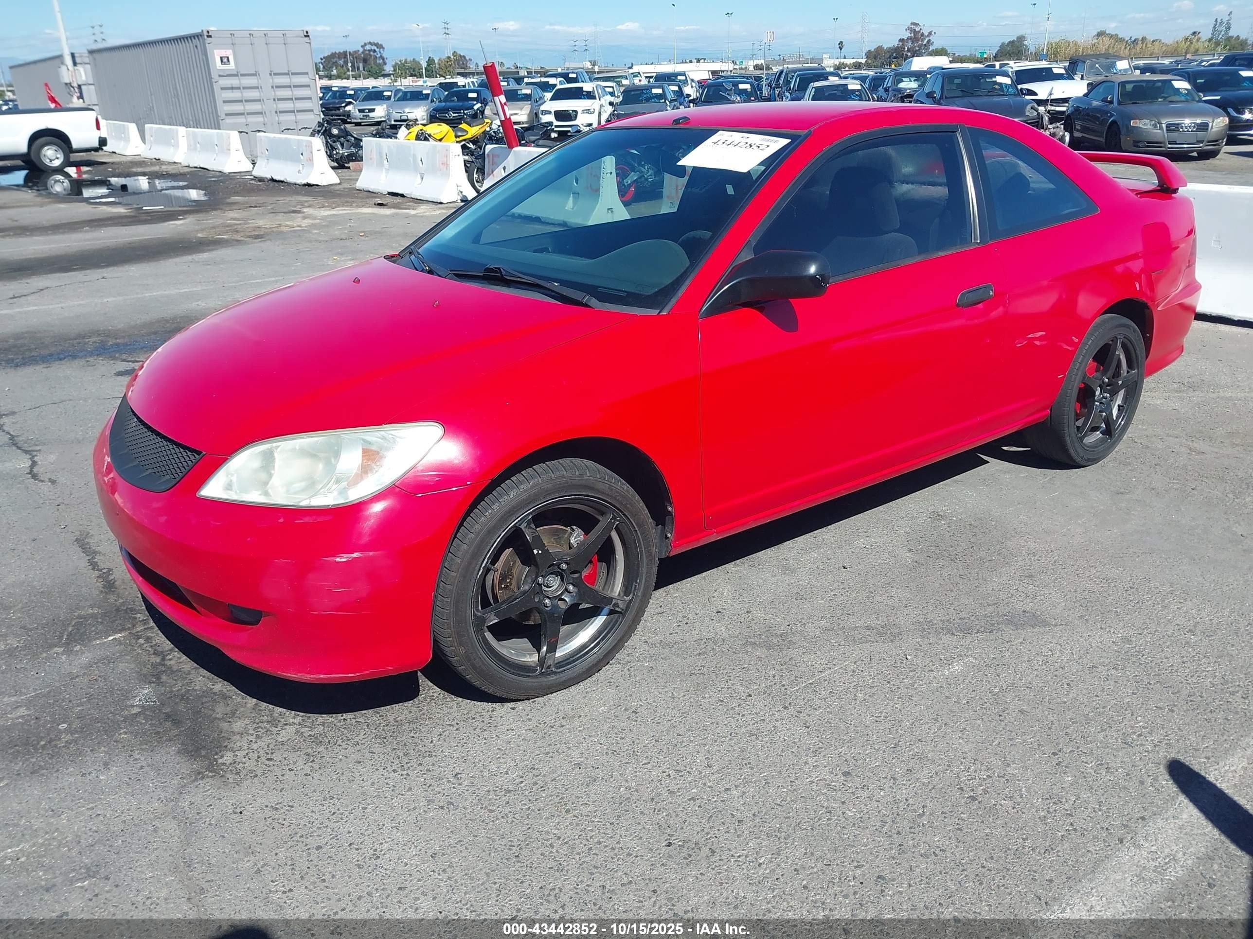 2004 Honda Civic Vp Red vin: 1HGEM22184L046225