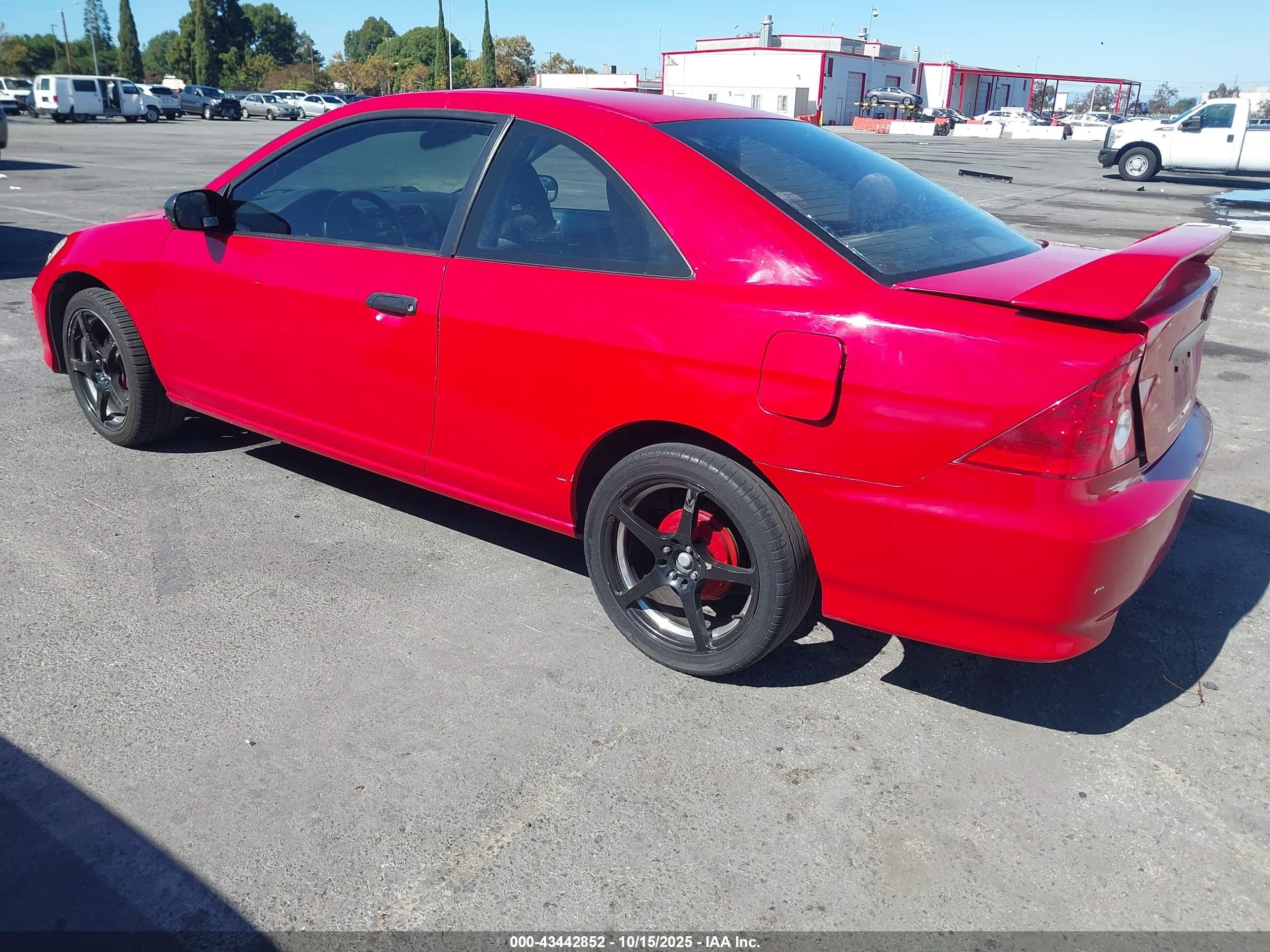 2004 Honda Civic Vp Red vin: 1HGEM22184L046225