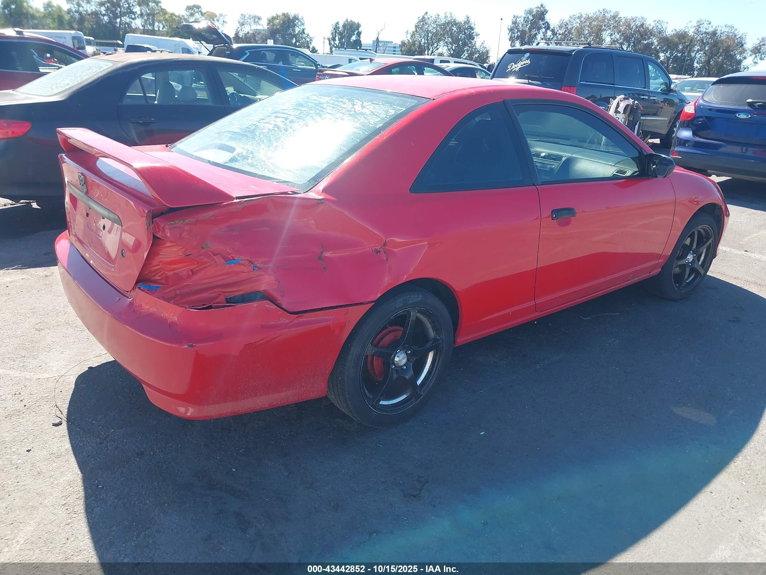 2004 Honda Civic Vp Red vin: 1HGEM22184L046225