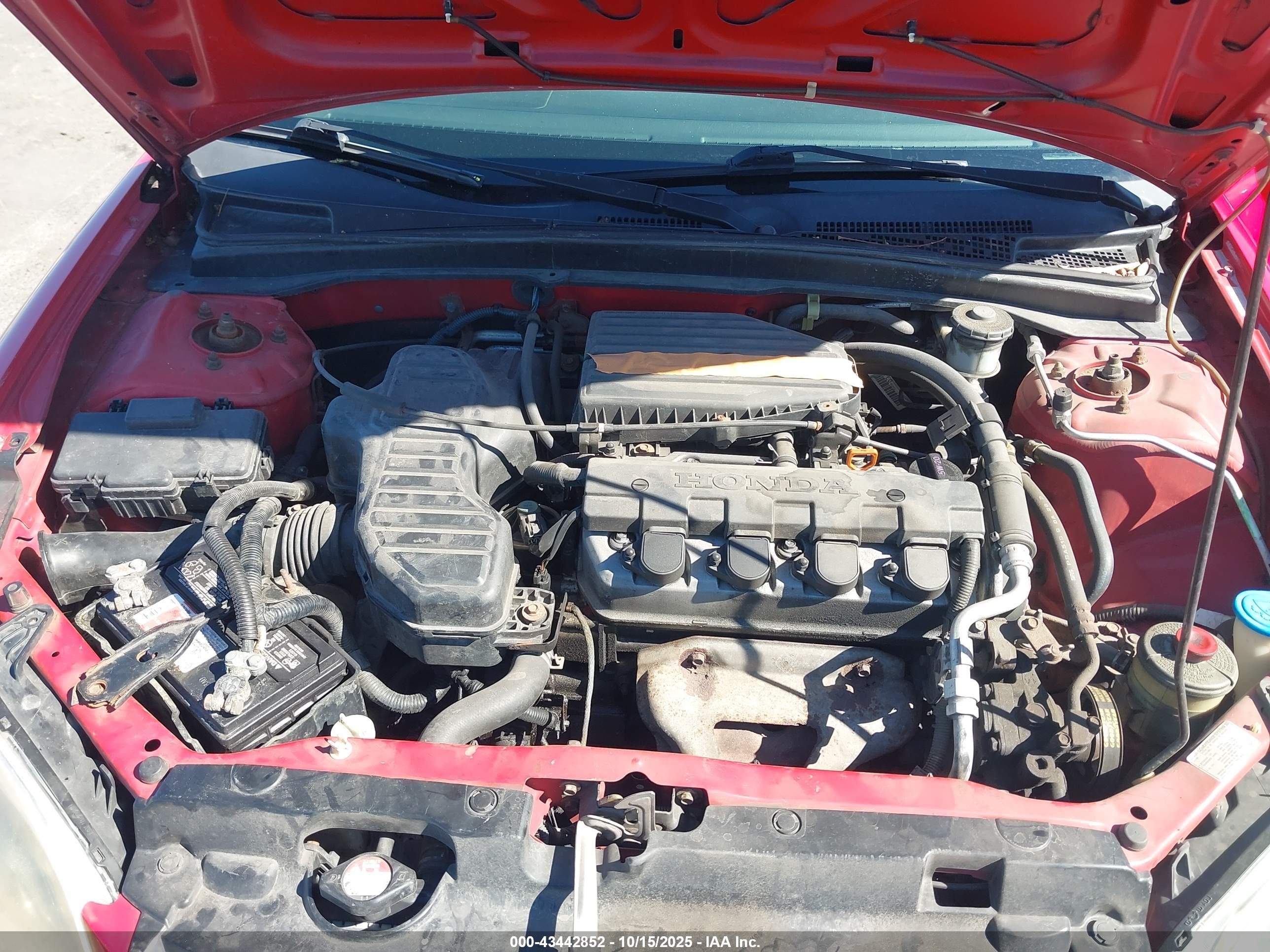 2004 Honda Civic Vp Red vin: 1HGEM22184L046225