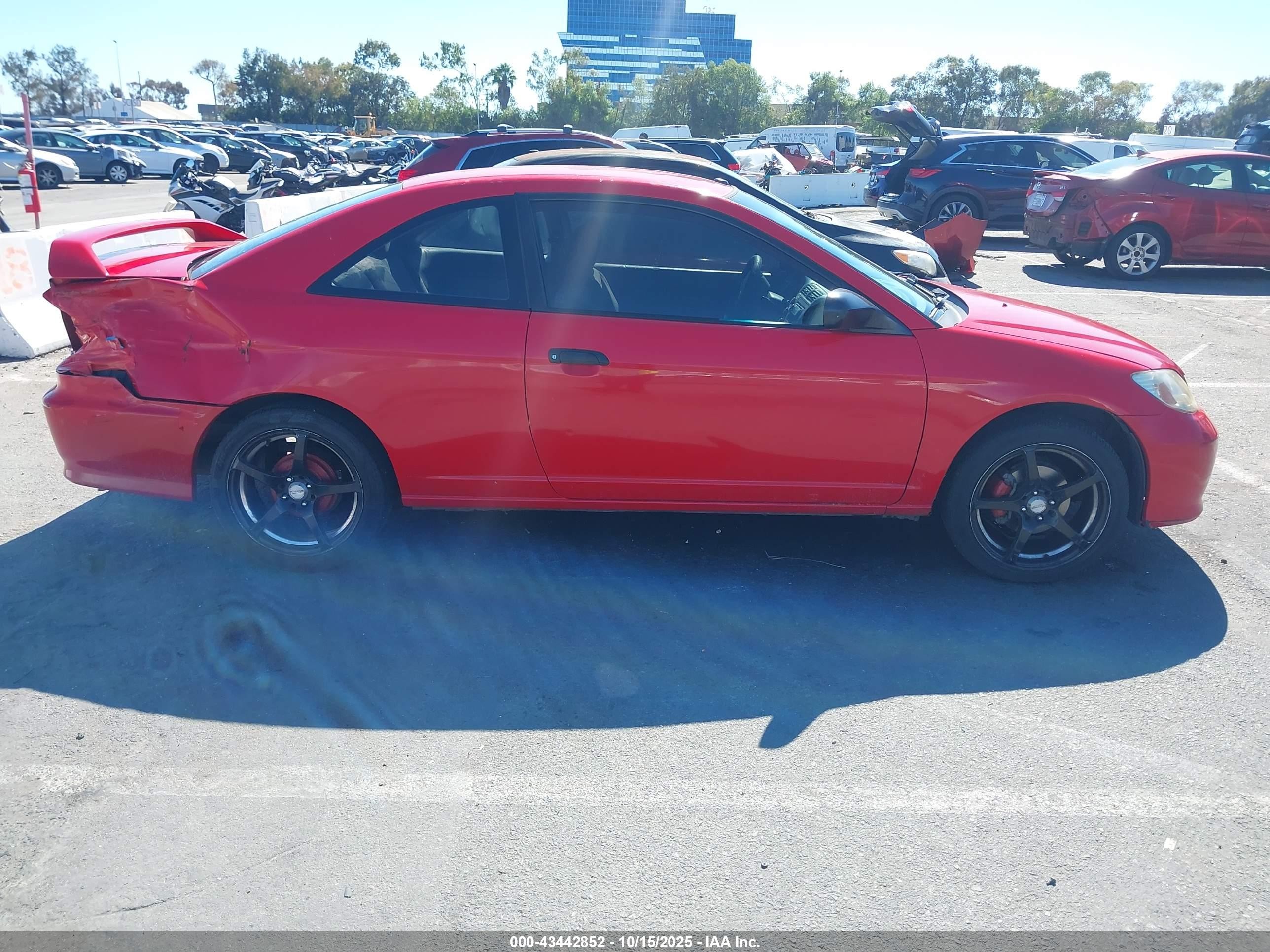 2004 Honda Civic Vp Red vin: 1HGEM22184L046225