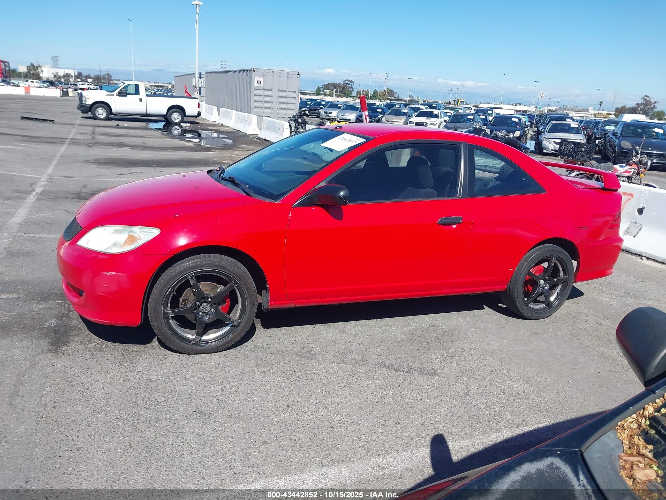 2004 Honda Civic Vp Red vin: 1HGEM22184L046225