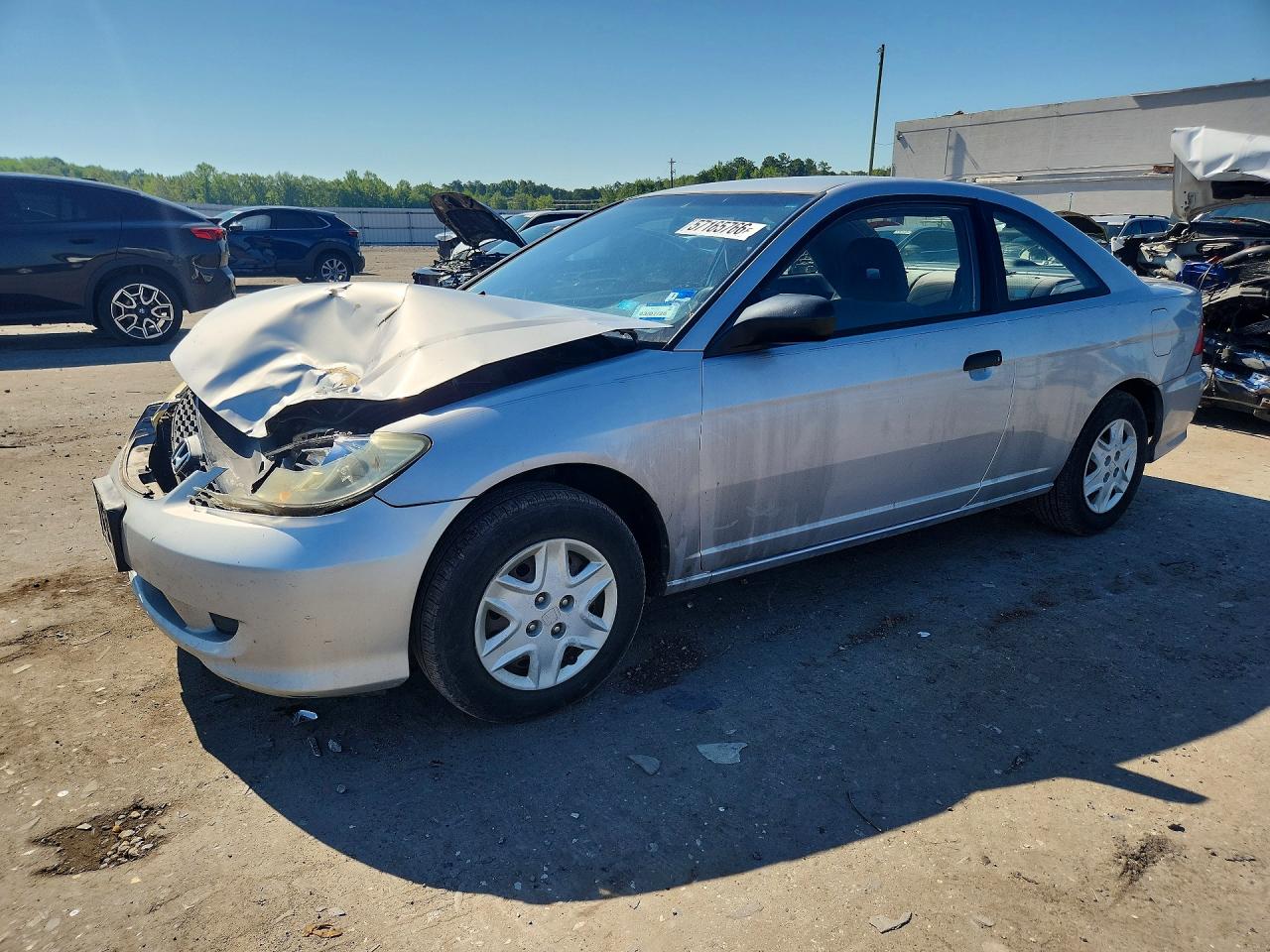 2004 Honda Civic Dx Vp Silver vin: 1HGEM22184L049352