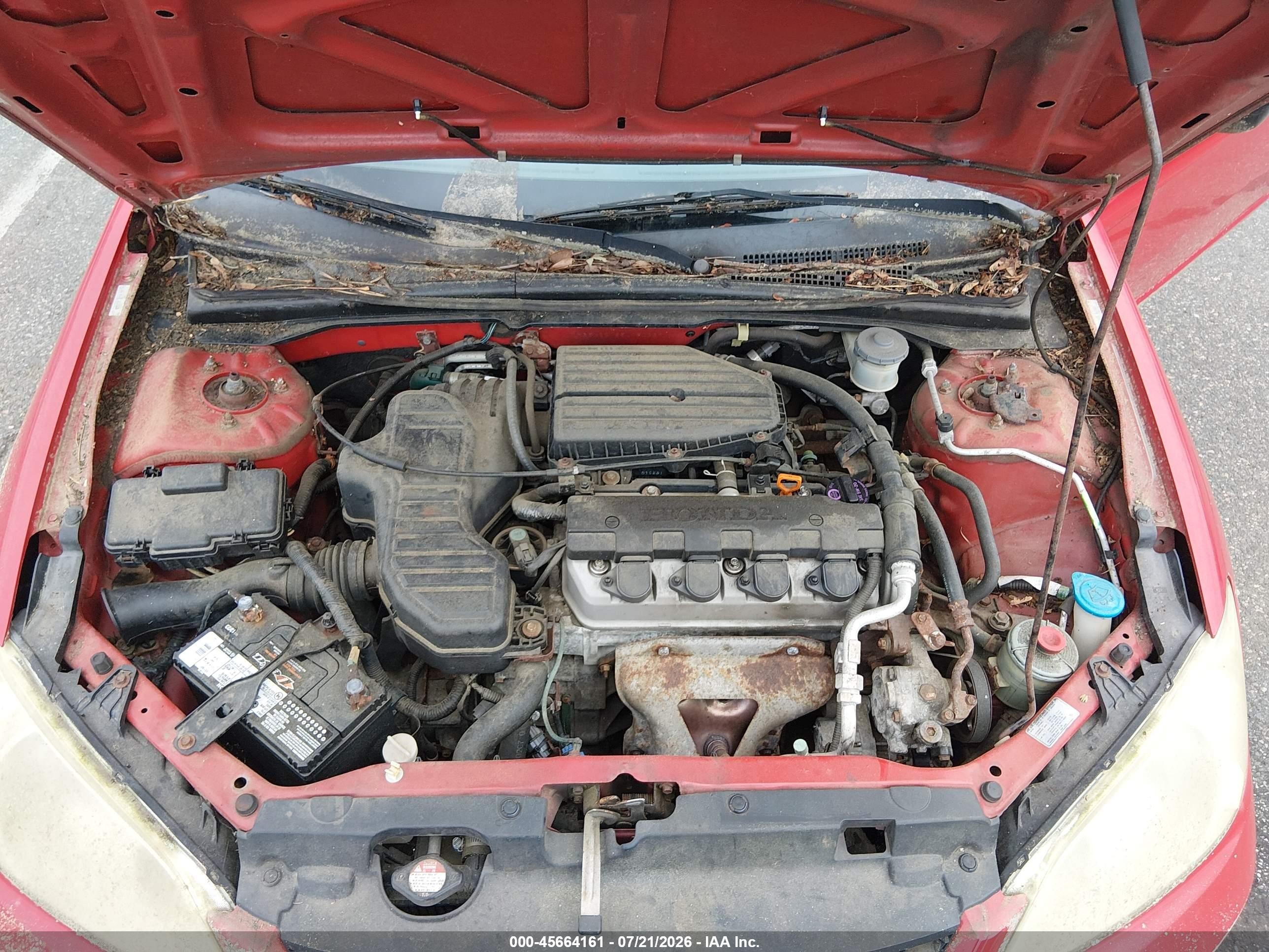 2005 Honda Civic Vp Red vin: 1HGEM22185L050339