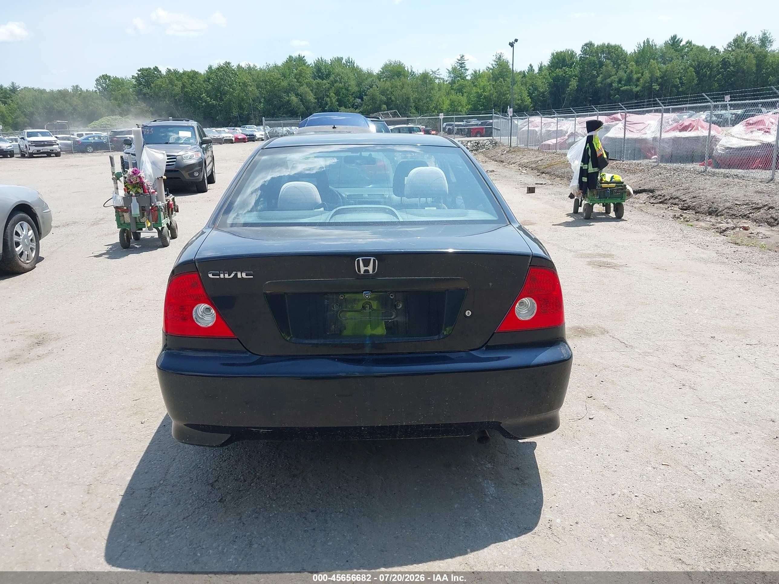 2005 Honda Civic Vp Black vin: 1HGEM22185L079453