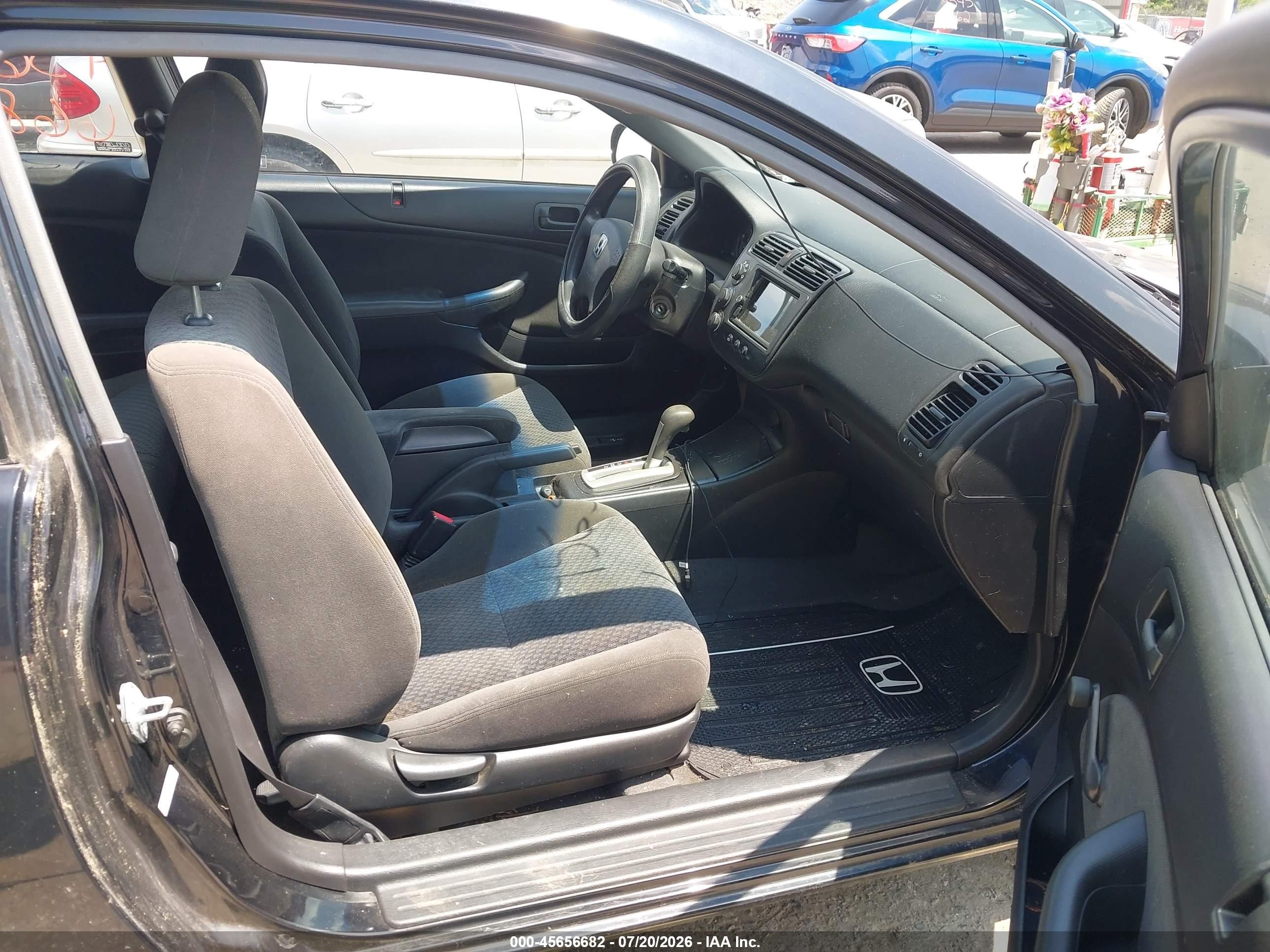 2005 Honda Civic Vp Black vin: 1HGEM22185L079453