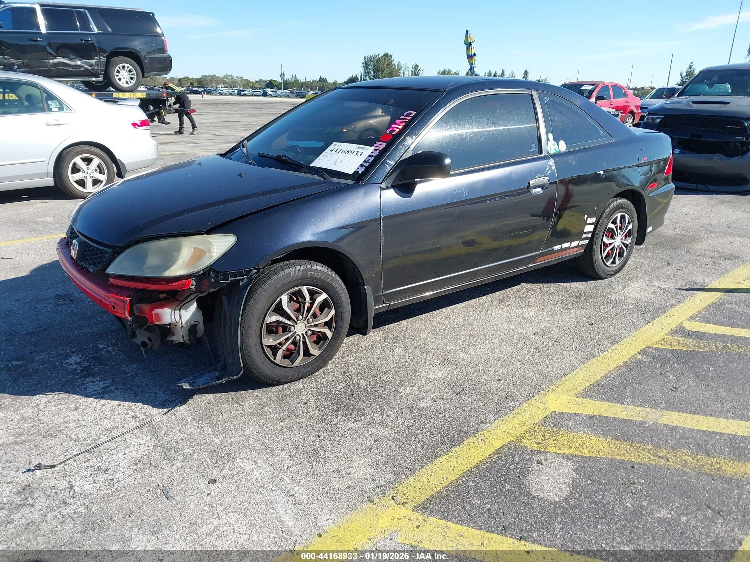 2004 Honda Civic Vp Black vin: 1HGEM22194L060537