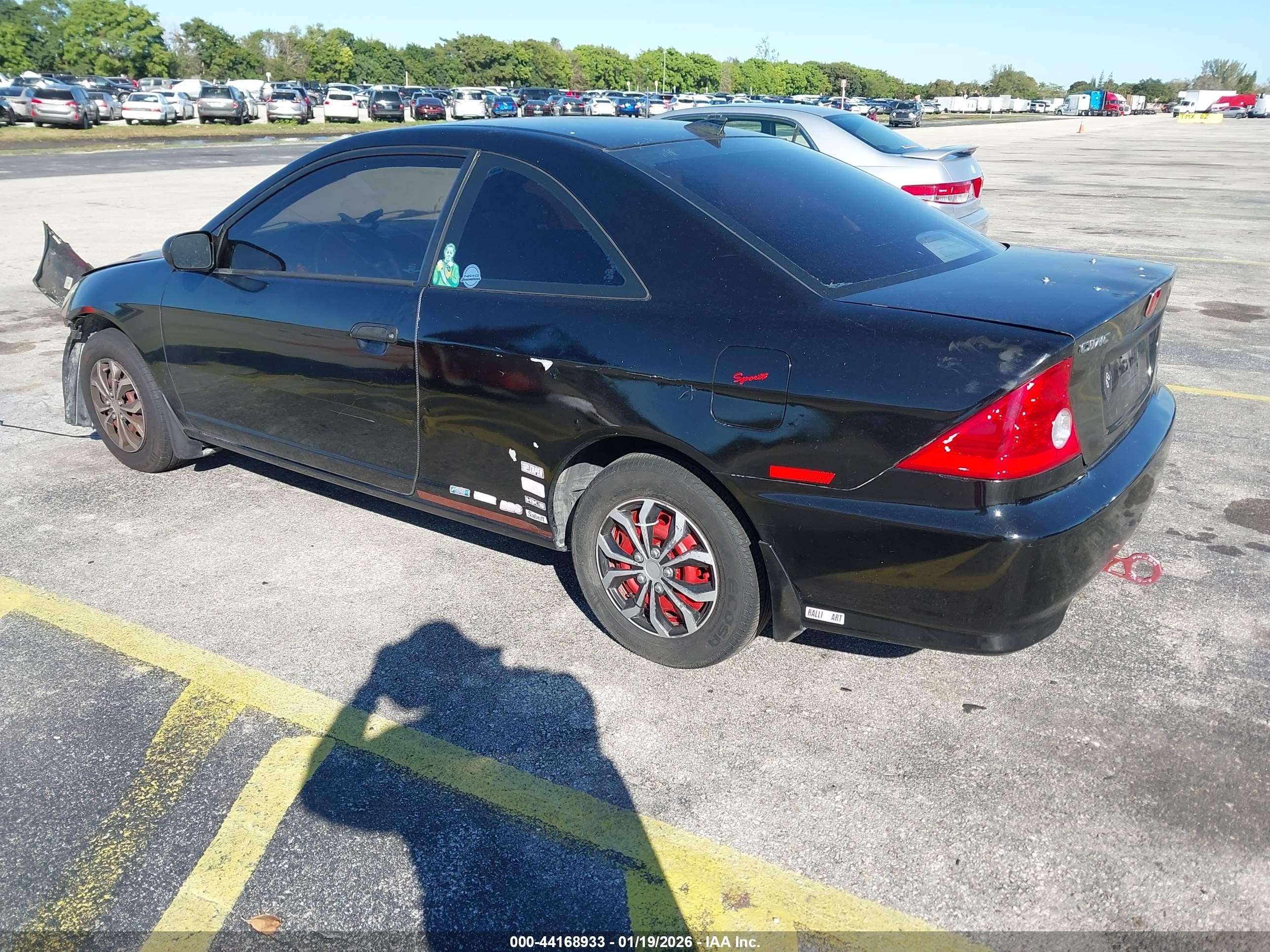 2004 Honda Civic Vp Black vin: 1HGEM22194L060537