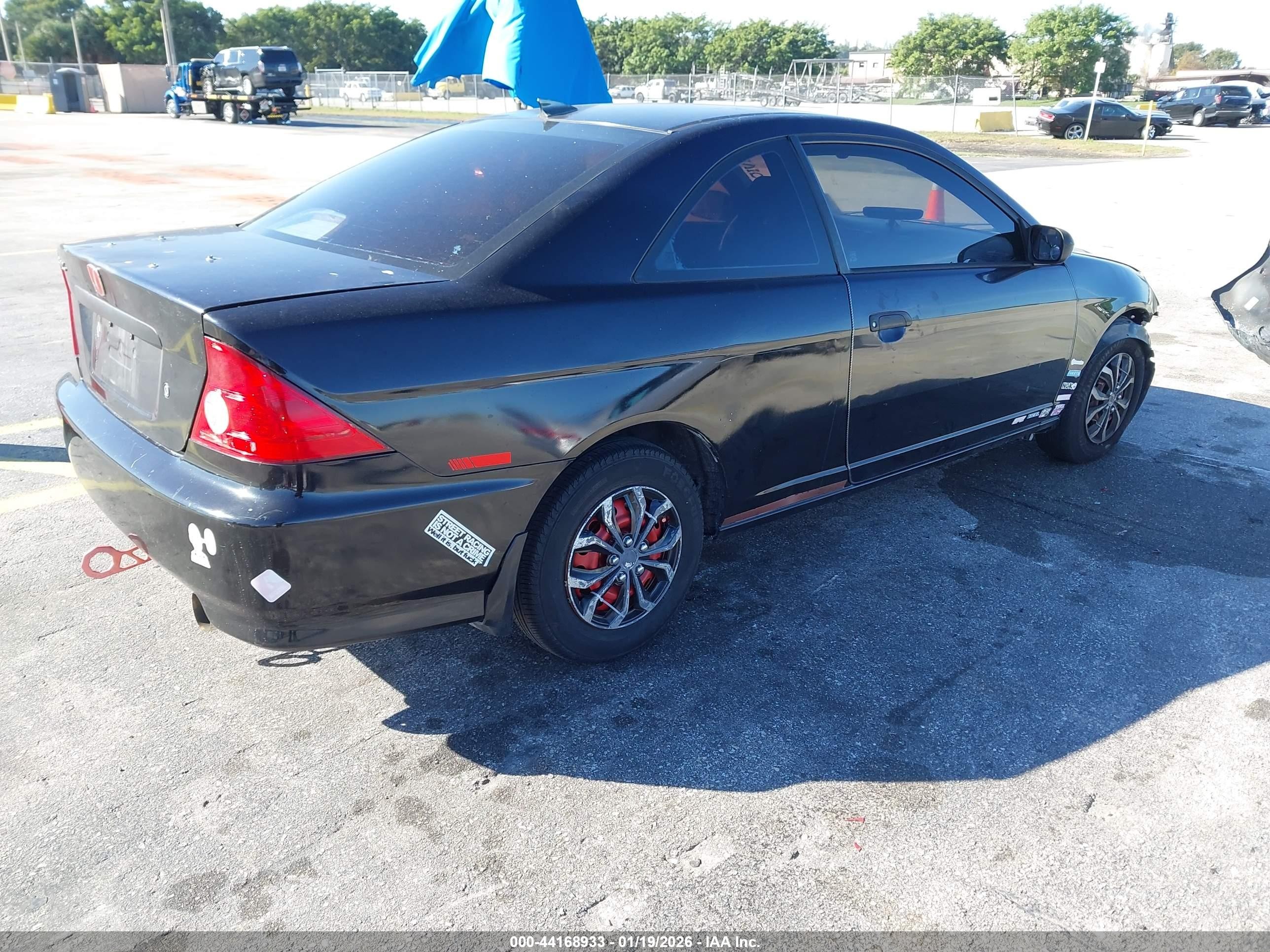 2004 Honda Civic Vp Black vin: 1HGEM22194L060537