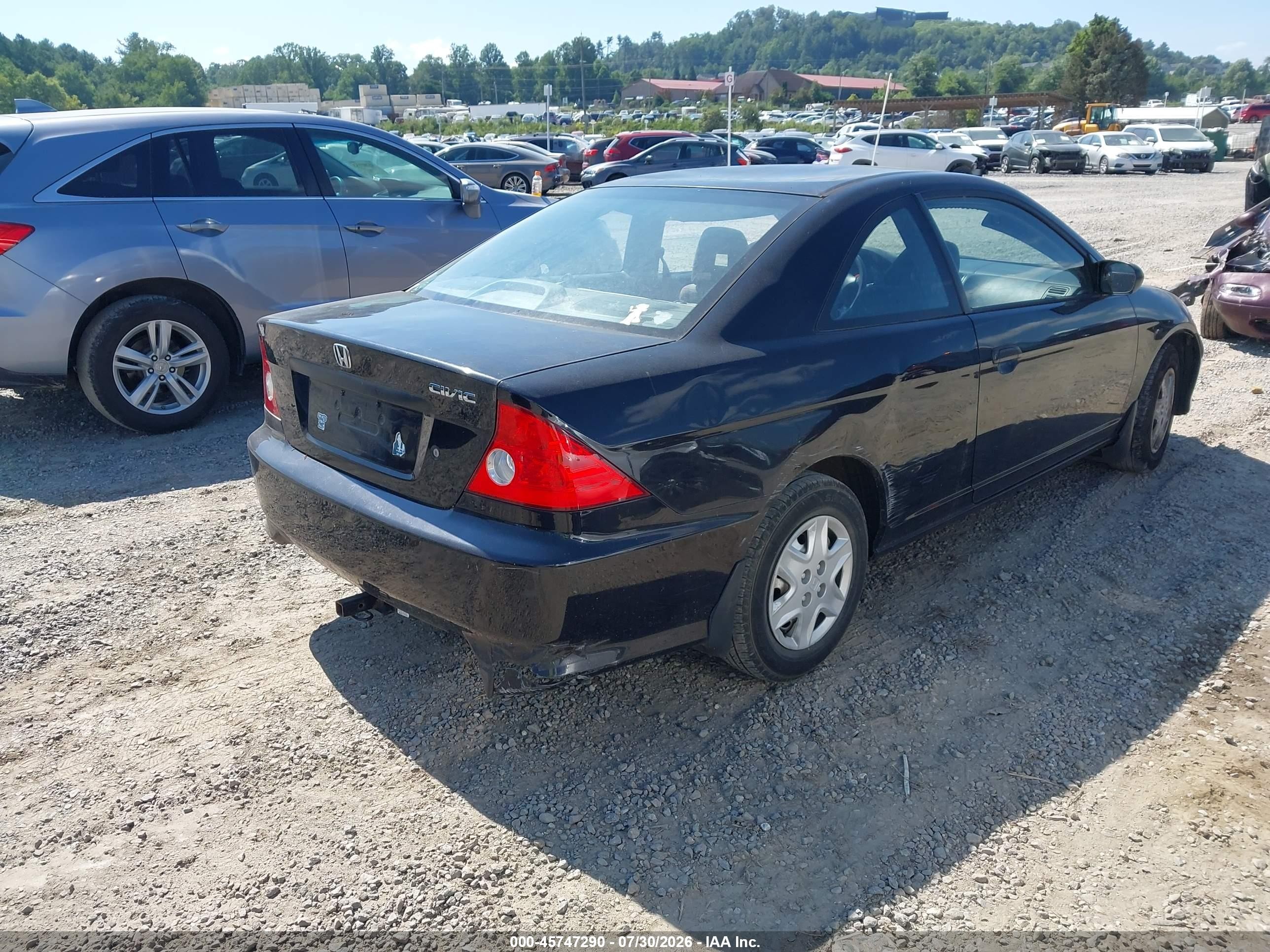2004 Honda Civic Vp Black vin: 1HGEM221X4L008561