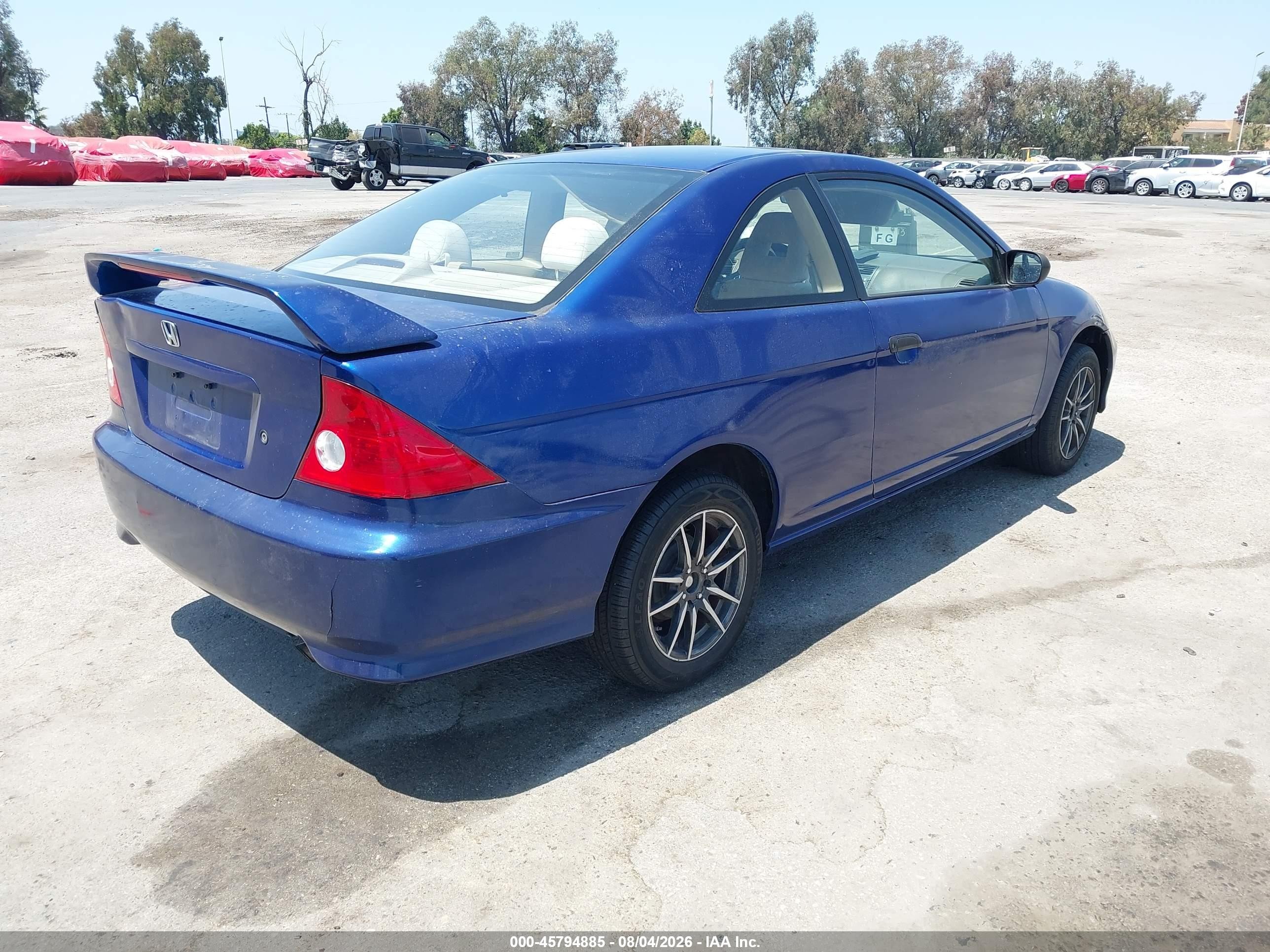 2004 Honda Civic Vp Синий vin: 1HGEM221X4L083342